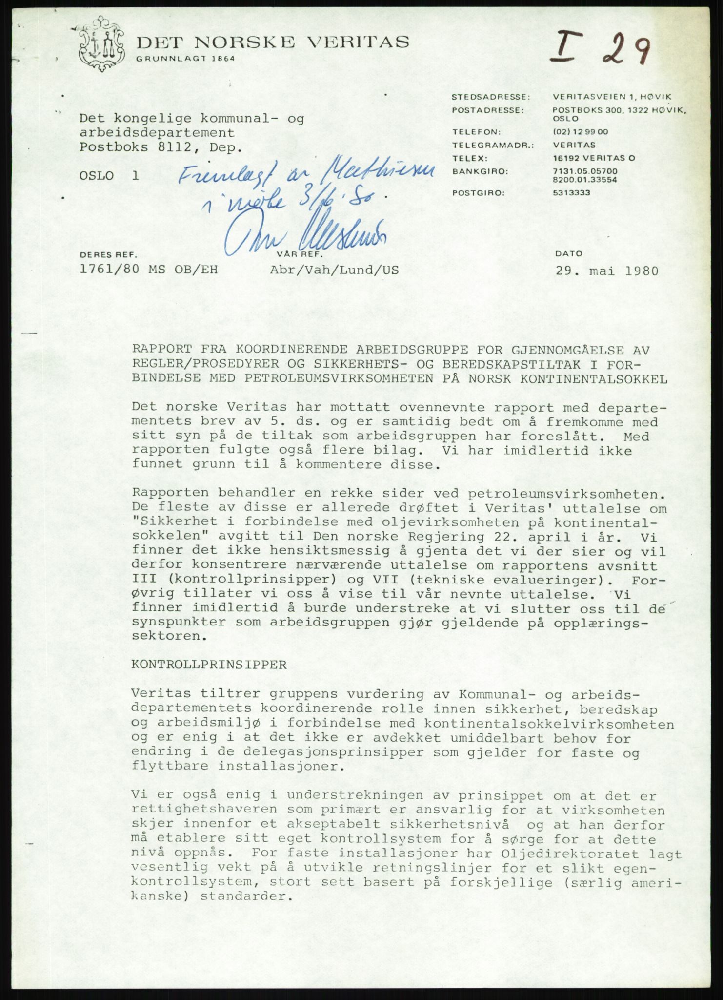 Justisdepartementet, Granskningskommisjonen ved Alexander Kielland-ulykken 27.3.1980, RA/S-1165/D/L0025: I Det norske Veritas (Doku.liste + I6, I12, I18-I20, I29, I32-I33, I35, I37-I39, I42)/J Department of Energy (J11)/M Lloyds Register(M6, M8-M10)/T (T2-T3/ U Stabilitet (U1-U2)/V Forankring (V1-V3), 1980-1981, p. 27