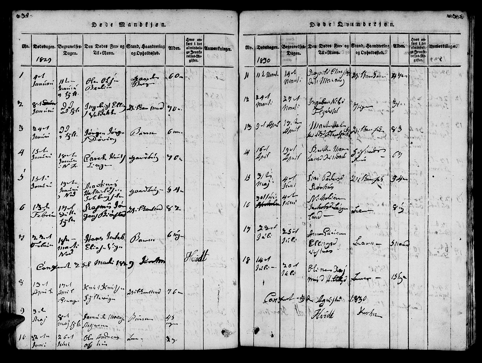 Ministerialprotokoller, klokkerbøker og fødselsregistre - Møre og Romsdal, SAT/A-1454/519/L0246: Parish register (official) no. 519A05, 1817-1834, p. 234-235