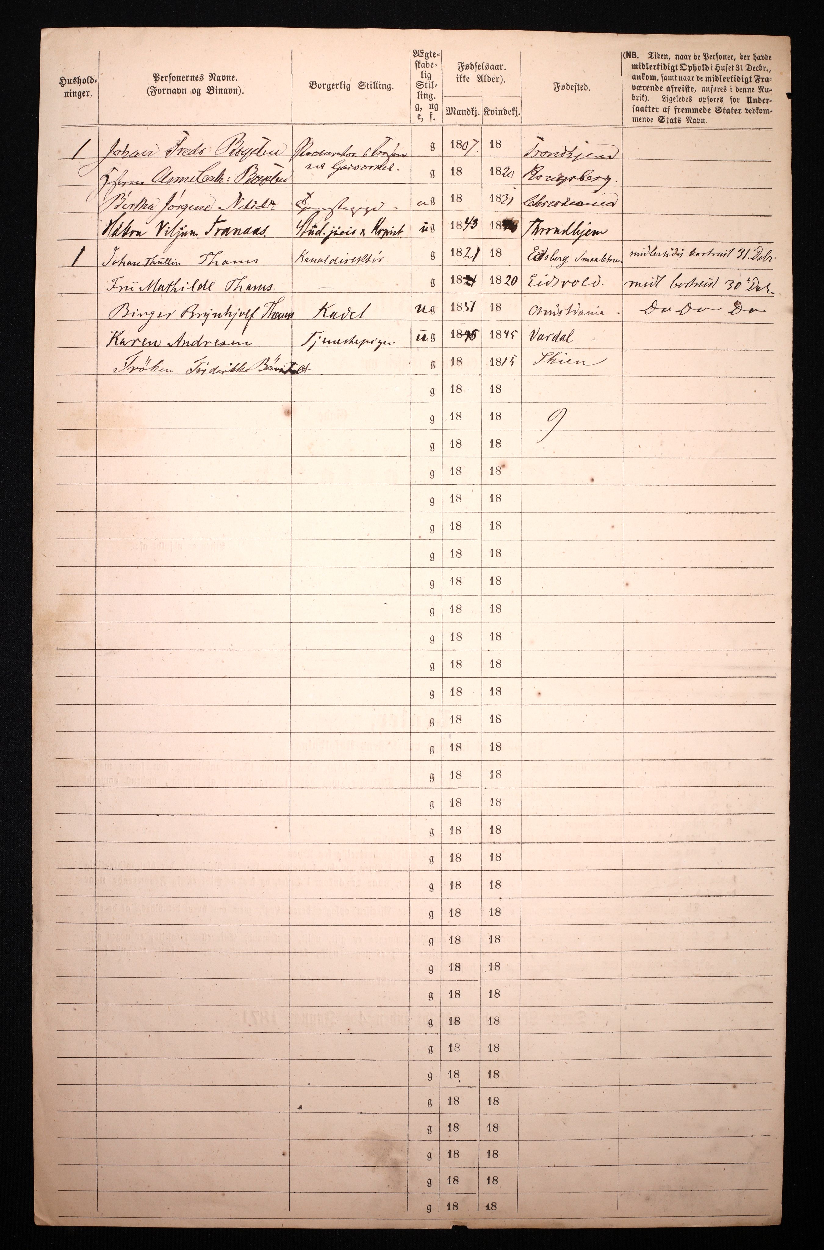 RA, 1870 census for 0301 Kristiania, 1870, p. 1079