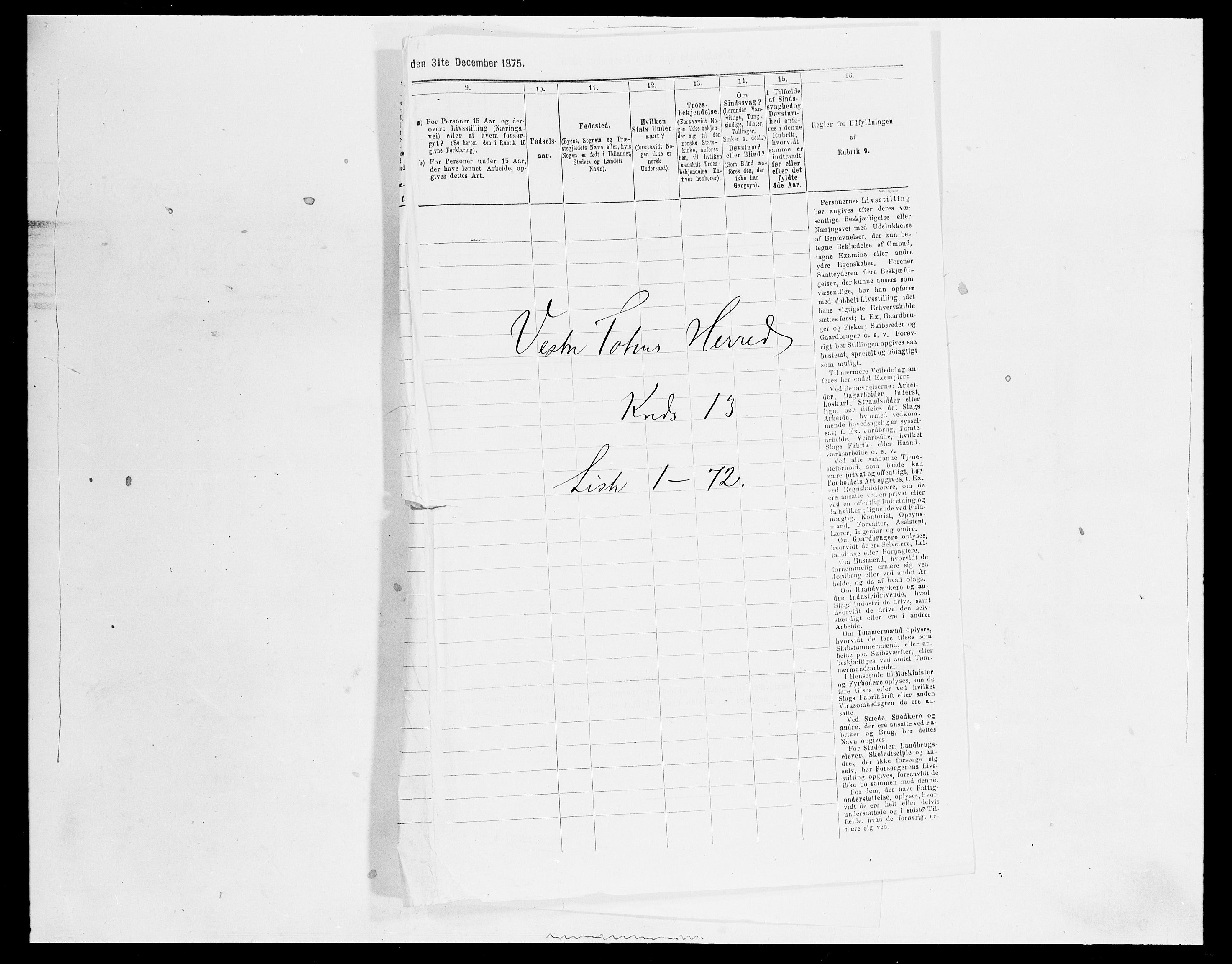 SAH, 1875 census for 0529P Vestre Toten, 1875, p. 2336