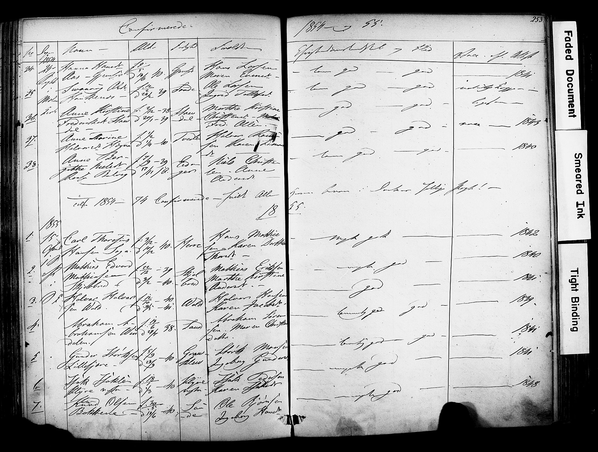 Solum kirkebøker, SAKO/A-306/F/Fa/L0006: Parish register (official) no. I 6, 1844-1855, p. 253