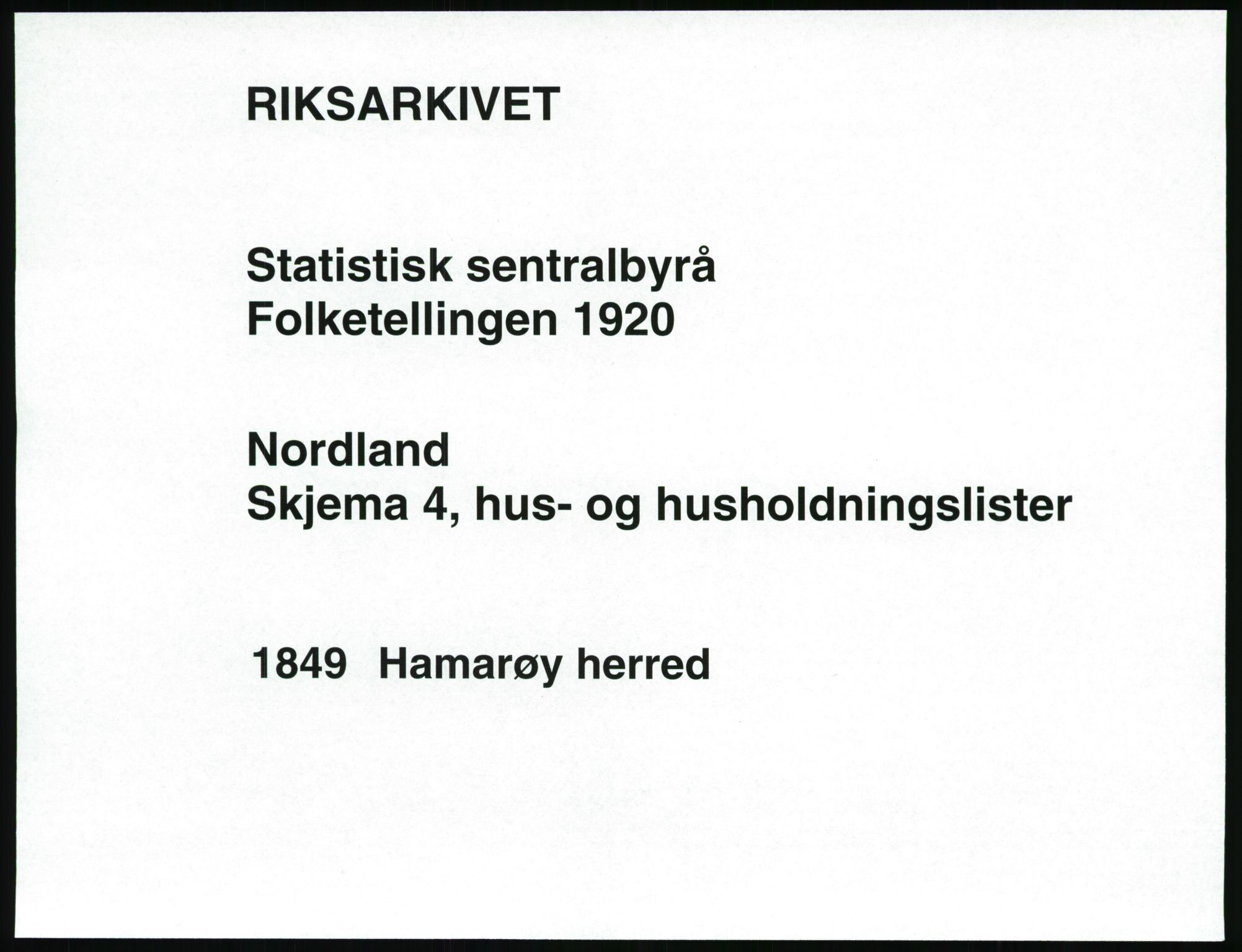 SAT, 1920 census for Hamarøy, 1920, p. 48