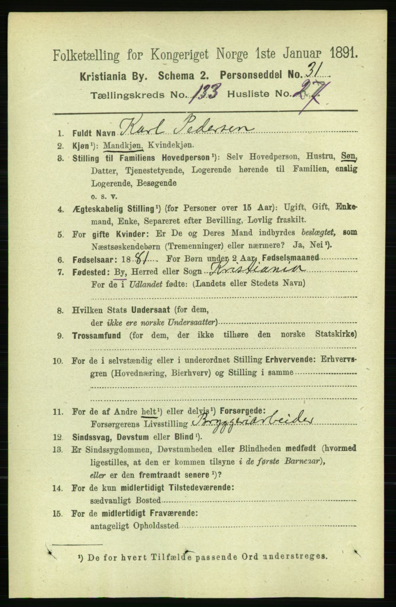 RA, 1891 census for 0301 Kristiania, 1891, p. 73017