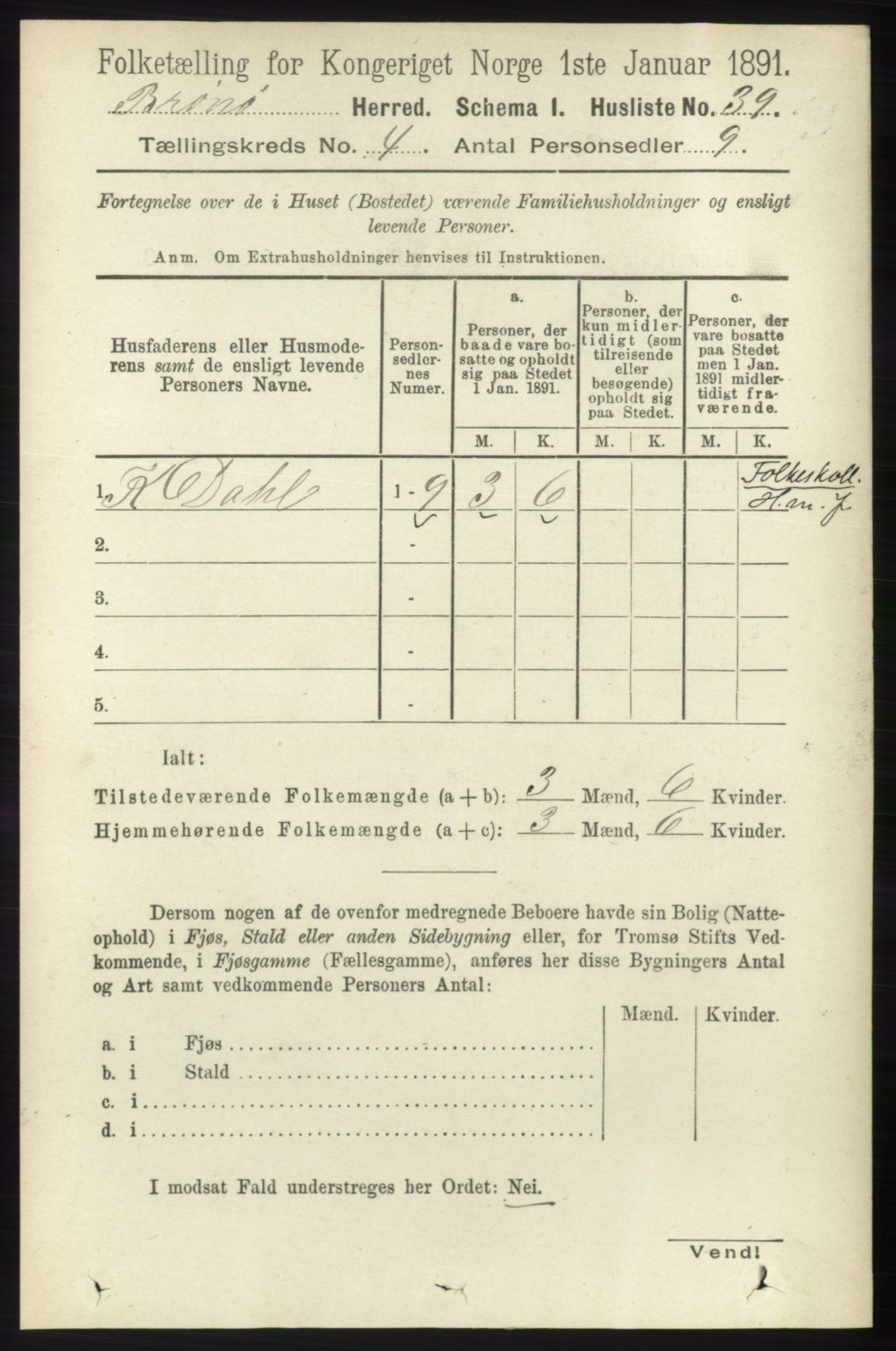 RA, 1891 census for 1814 Brønnøy, 1891, p. 2007