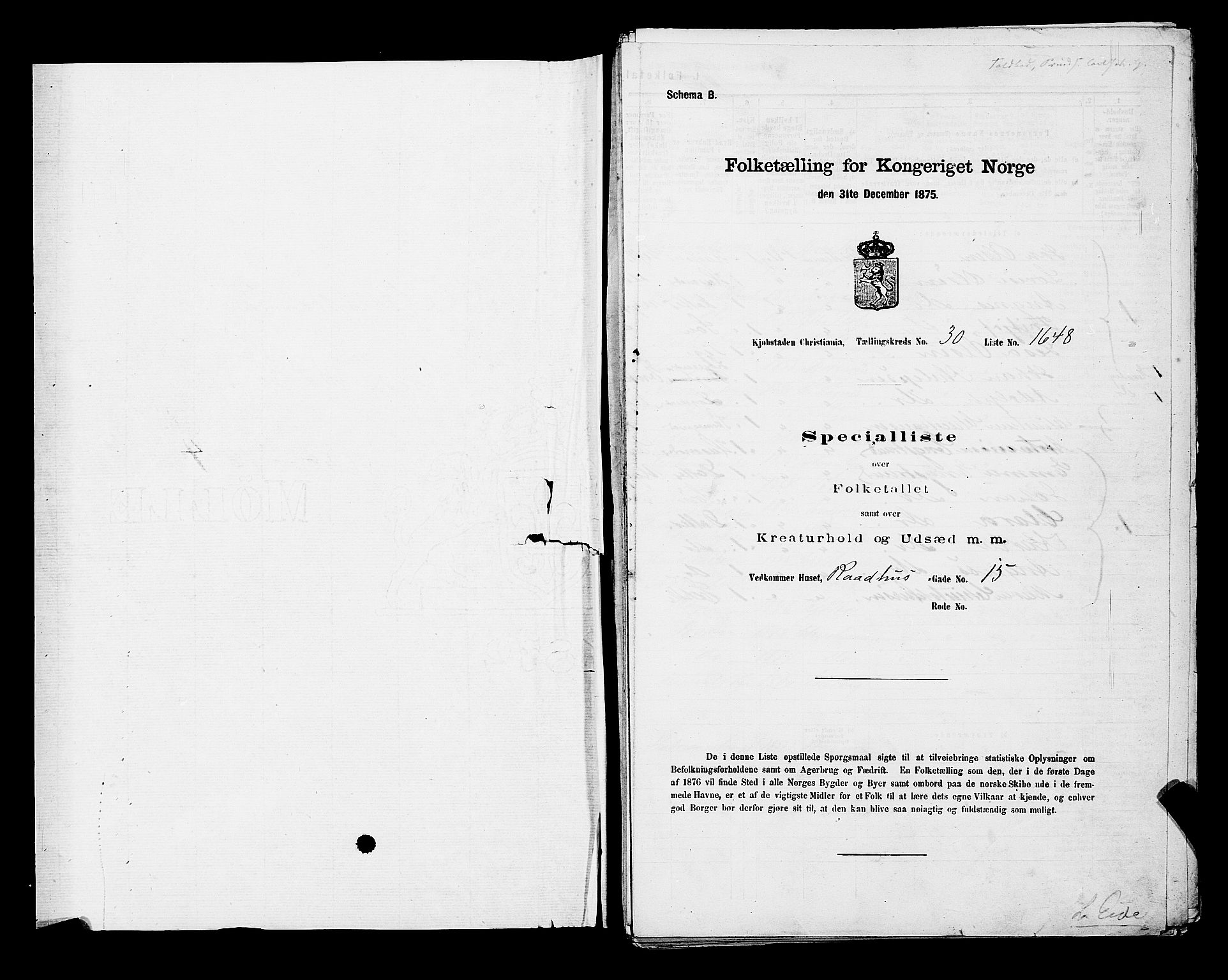 RA, 1875 census for 0301 Kristiania, 1875, p. 4775