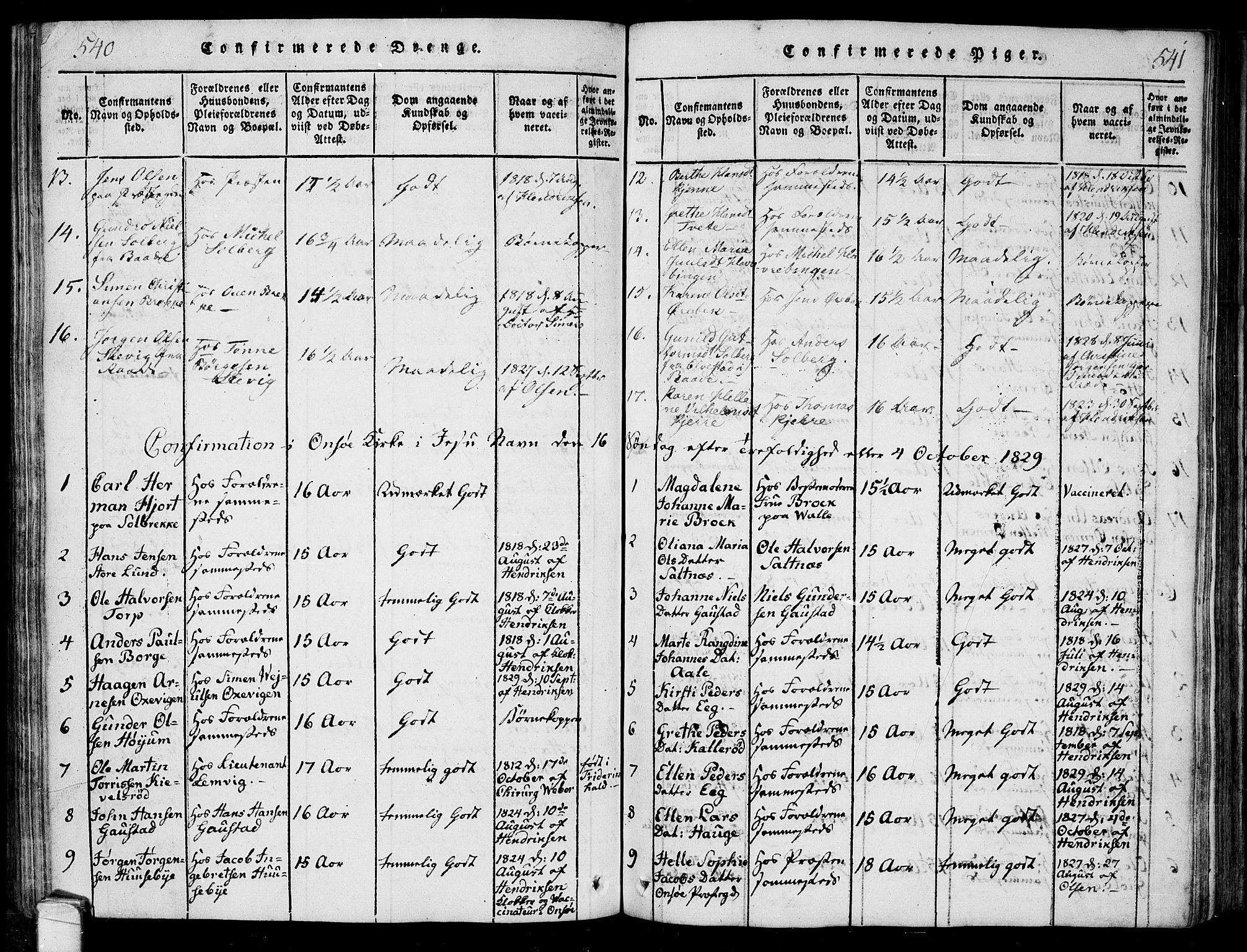 Onsøy prestekontor Kirkebøker, SAO/A-10914/F/Fa/L0002: Parish register (official) no. I 2, 1814-1840, p. 540-541