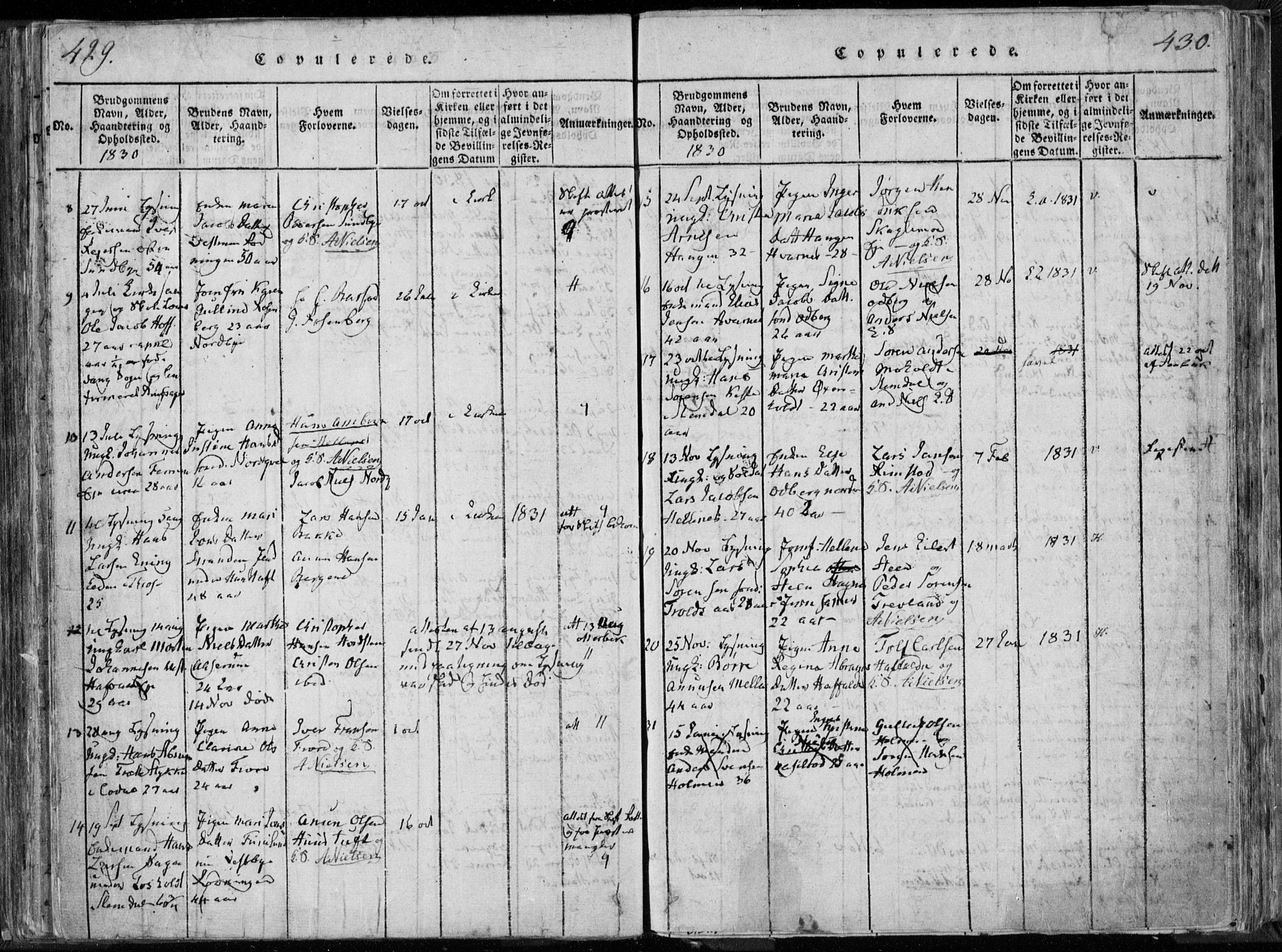 Hedrum kirkebøker, SAKO/A-344/F/Fa/L0004: Parish register (official) no. I 4, 1817-1835, p. 429-430