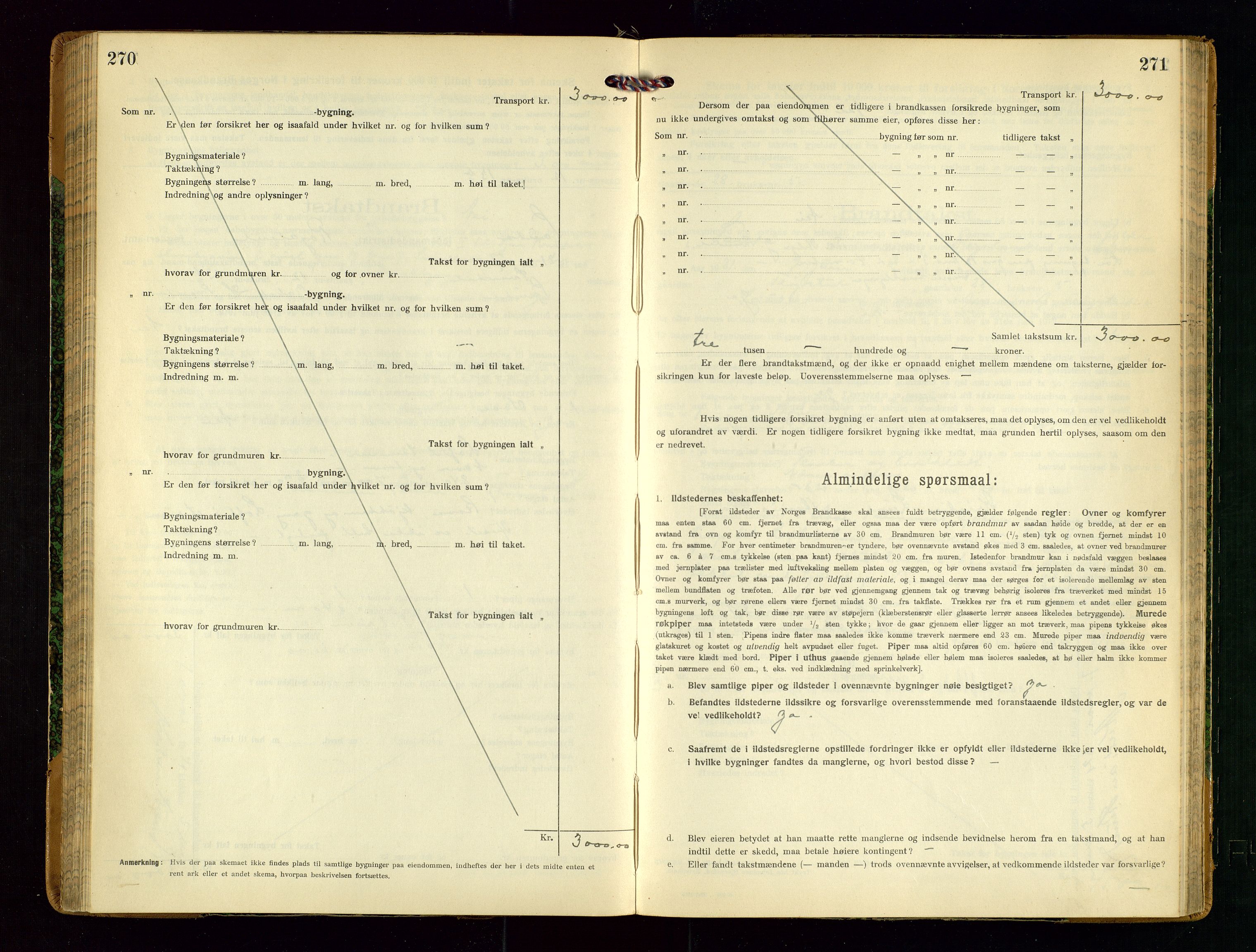 Sauda lensmannskontor, AV/SAST-A-100177/Gob/L0002: Branntakstprotokoll - skjematakst, 1916-1928, p. 270-271