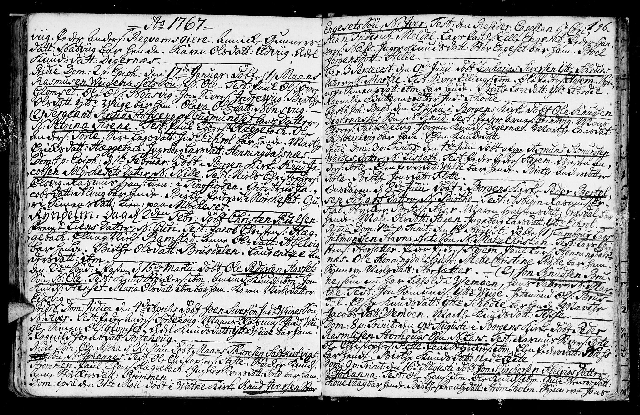 Ministerialprotokoller, klokkerbøker og fødselsregistre - Møre og Romsdal, AV/SAT-A-1454/524/L0349: Parish register (official) no. 524A01, 1698-1779, p. 196