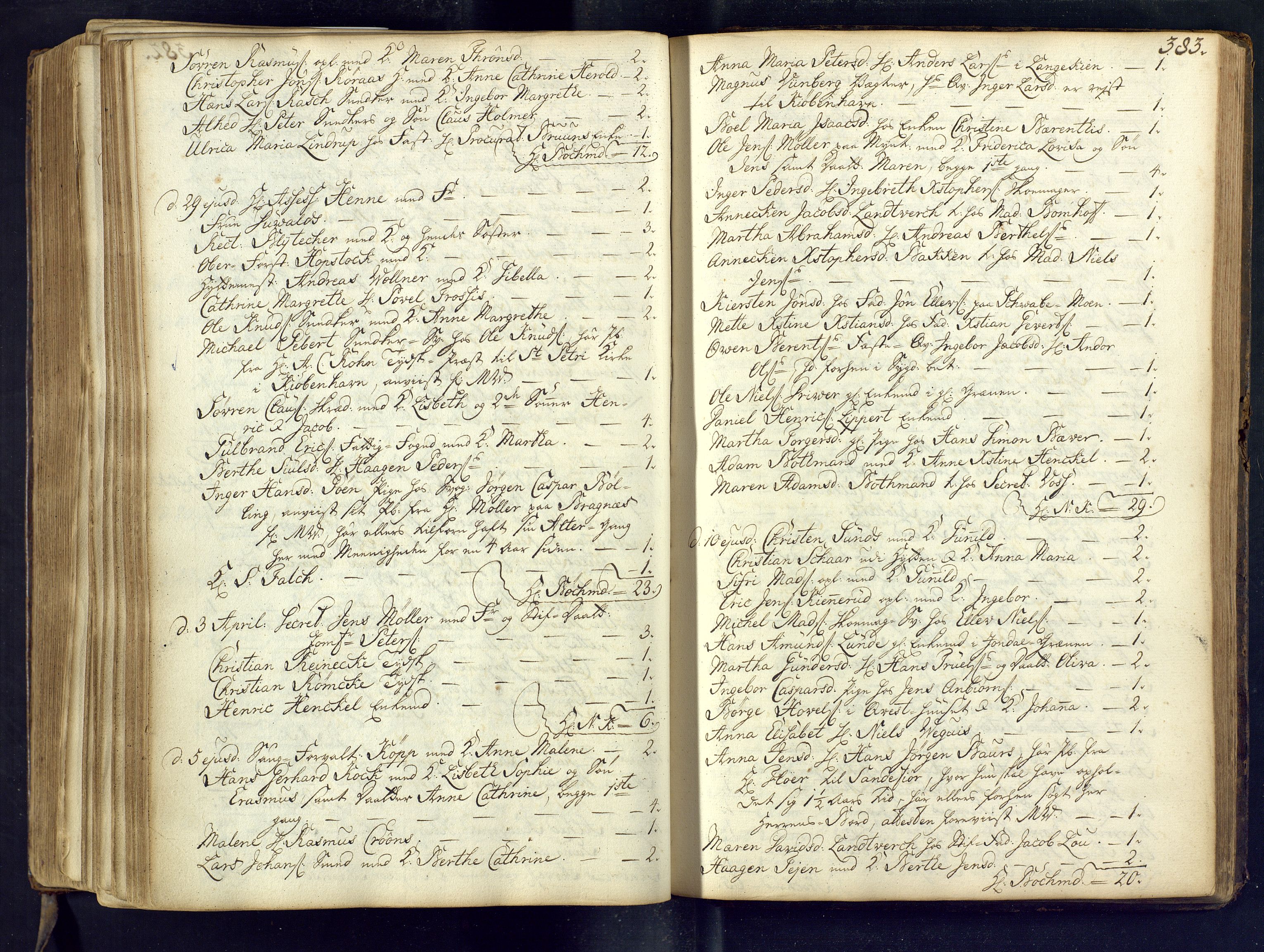 Kongsberg kirkebøker, AV/SAKO-A-22/M/Ma/L0002: Communicants register no. 2, 1739-1745, p. 383