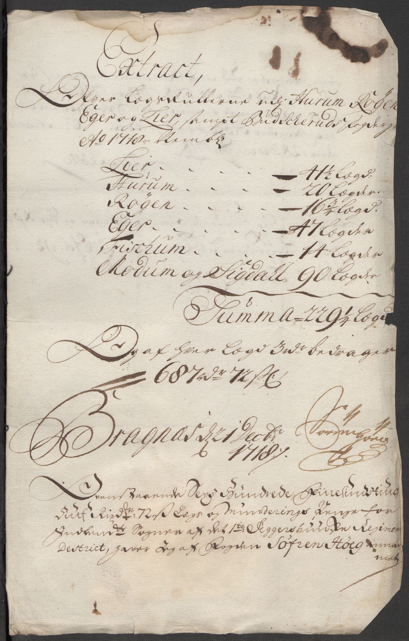 Rentekammeret inntil 1814, Reviderte regnskaper, Fogderegnskap, AV/RA-EA-4092/R31/L1712: Fogderegnskap Hurum, Røyken, Eiker, Lier og Buskerud, 1718, p. 305