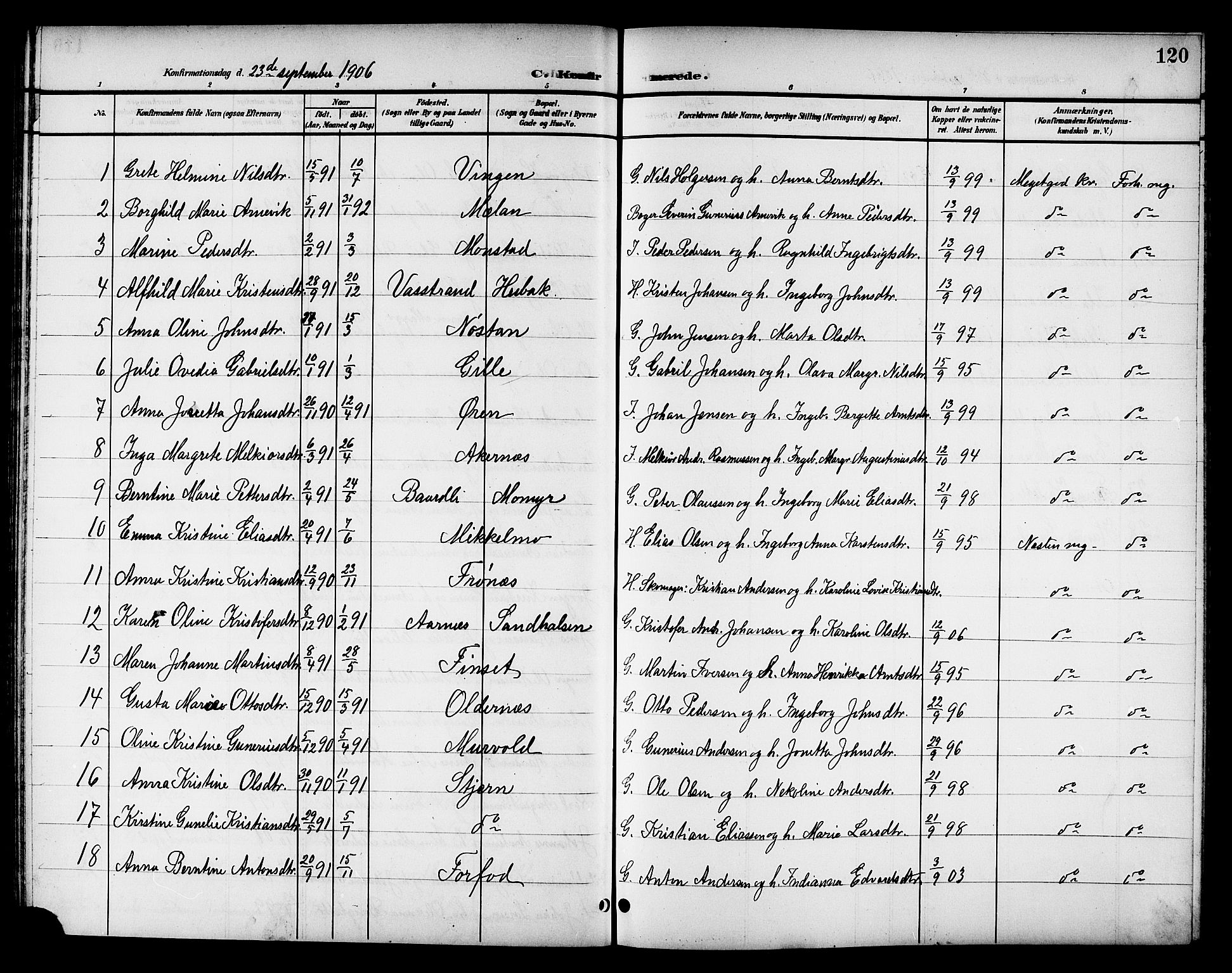 Ministerialprotokoller, klokkerbøker og fødselsregistre - Sør-Trøndelag, SAT/A-1456/655/L0688: Parish register (copy) no. 655C04, 1899-1922, p. 120