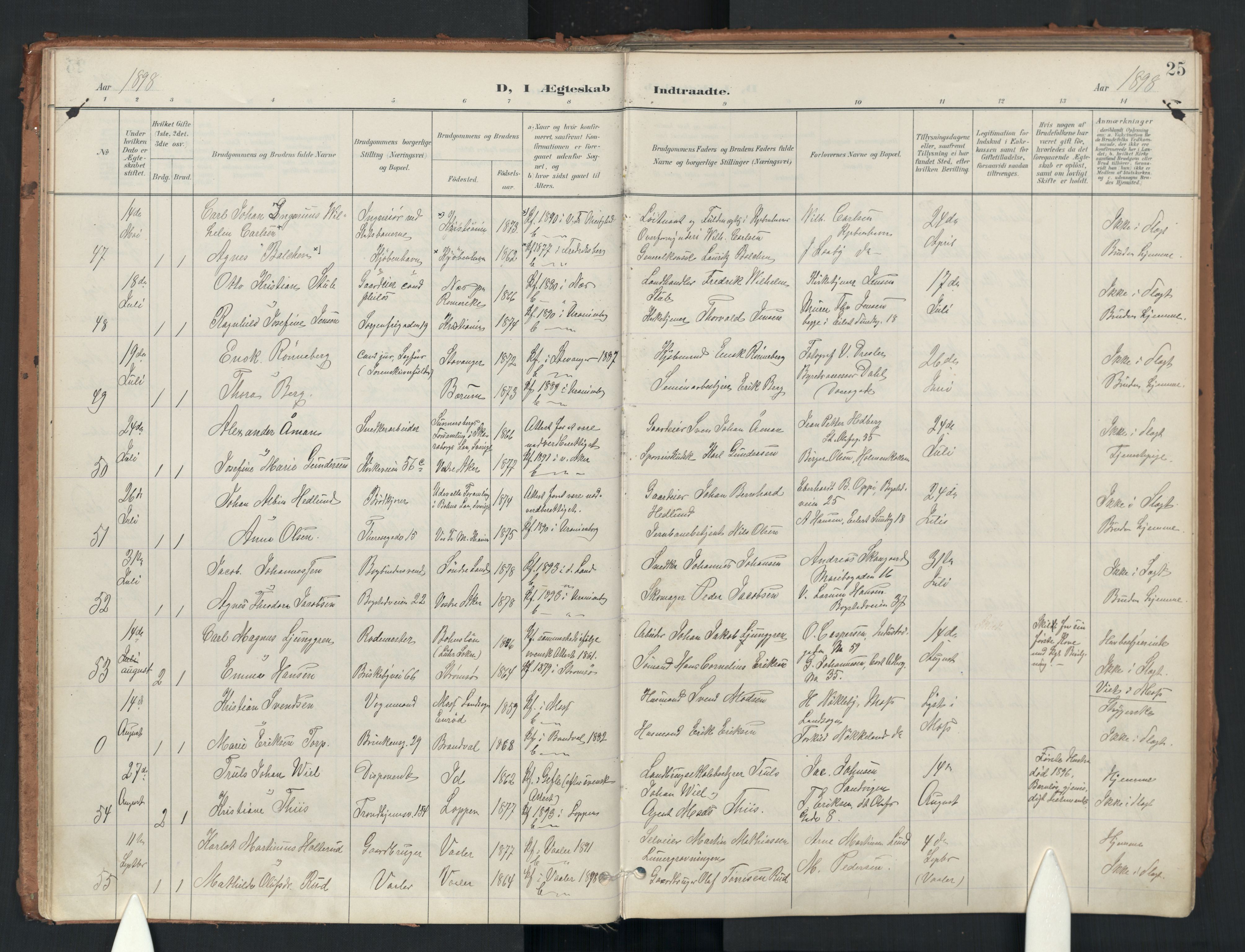 Uranienborg prestekontor Kirkebøker, AV/SAO-A-10877/F/Fa/L0007: Parish register (official) no. 7, 1896-1914, p. 25