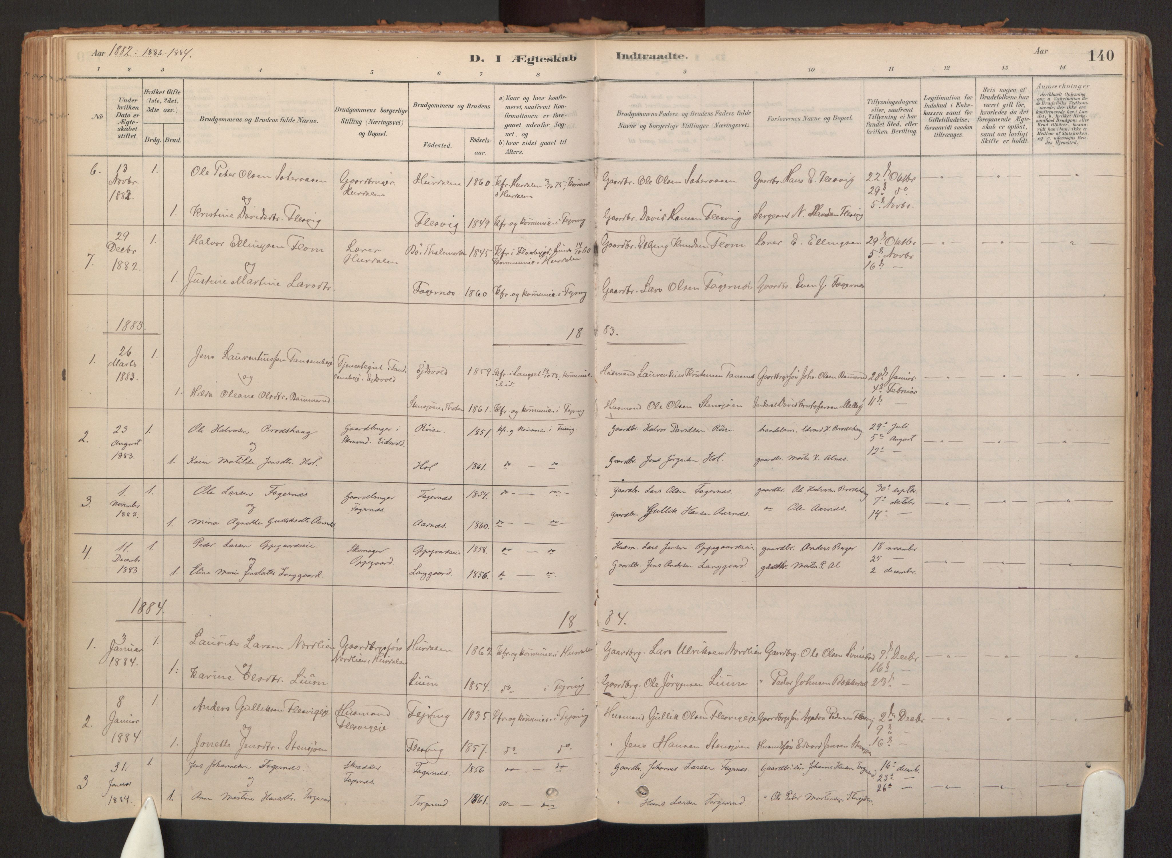 Hurdal prestekontor Kirkebøker, AV/SAO-A-10889/F/Fb/L0003: Parish register (official) no. II 3, 1878-1920, p. 140
