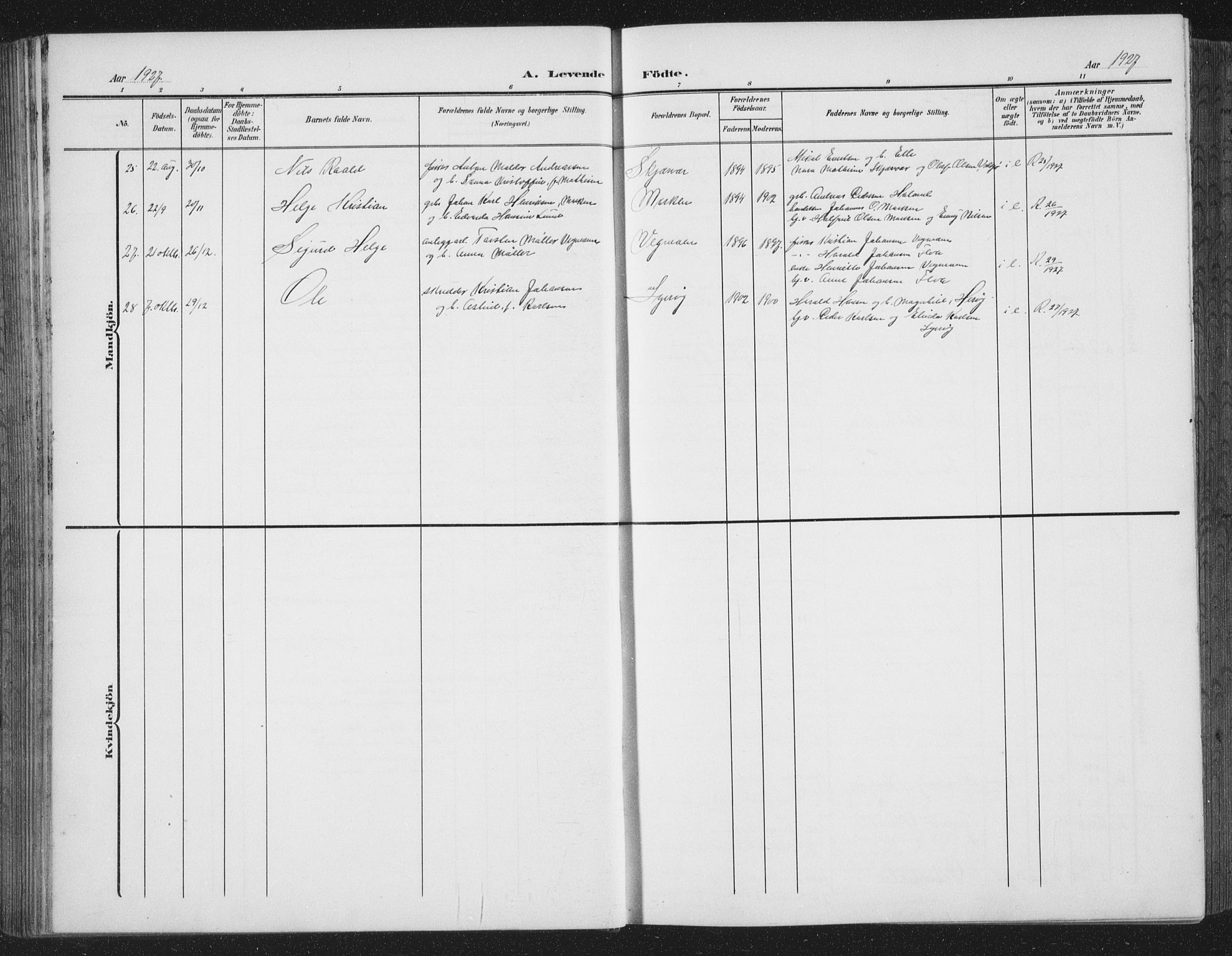 Ministerialprotokoller, klokkerbøker og fødselsregistre - Nordland, AV/SAT-A-1459/816/L0254: Parish register (copy) no. 816C04, 1905-1934