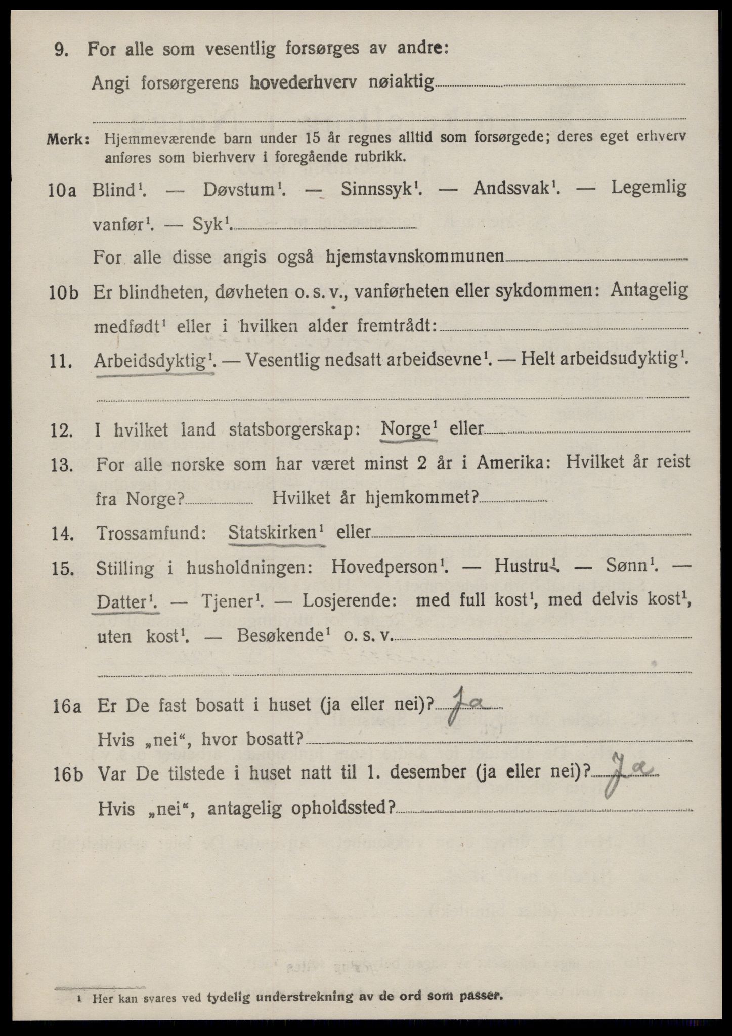 SAT, 1920 census for Straumsnes, 1920, p. 486