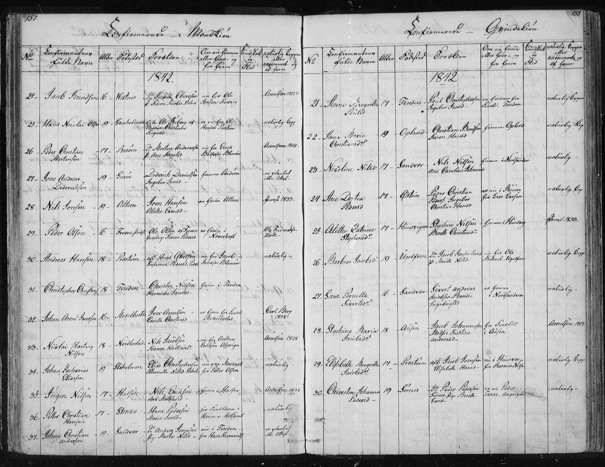 Ministerialprotokoller, klokkerbøker og fødselsregistre - Nordland, AV/SAT-A-1459/817/L0266: Parish register (copy) no. 817C01, 1841-1869, p. 157-158