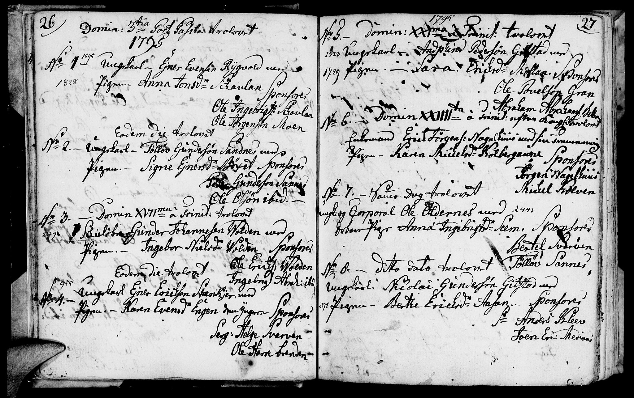 Ministerialprotokoller, klokkerbøker og fødselsregistre - Nord-Trøndelag, AV/SAT-A-1458/749/L0468: Parish register (official) no. 749A02, 1787-1817, p. 26-27