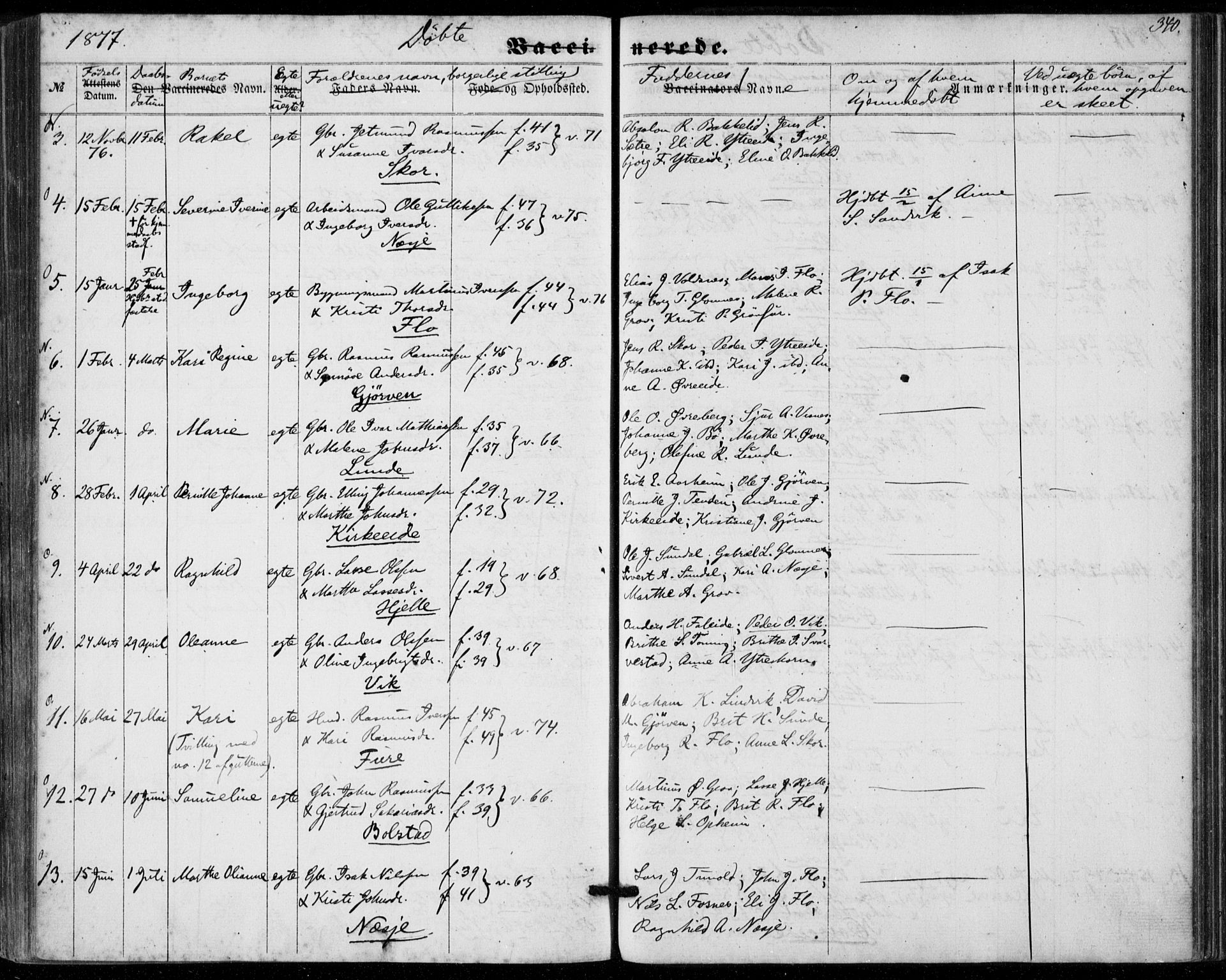 Stryn Sokneprestembete, SAB/A-82501: Parish register (official) no. A 3, 1862-1877, p. 340
