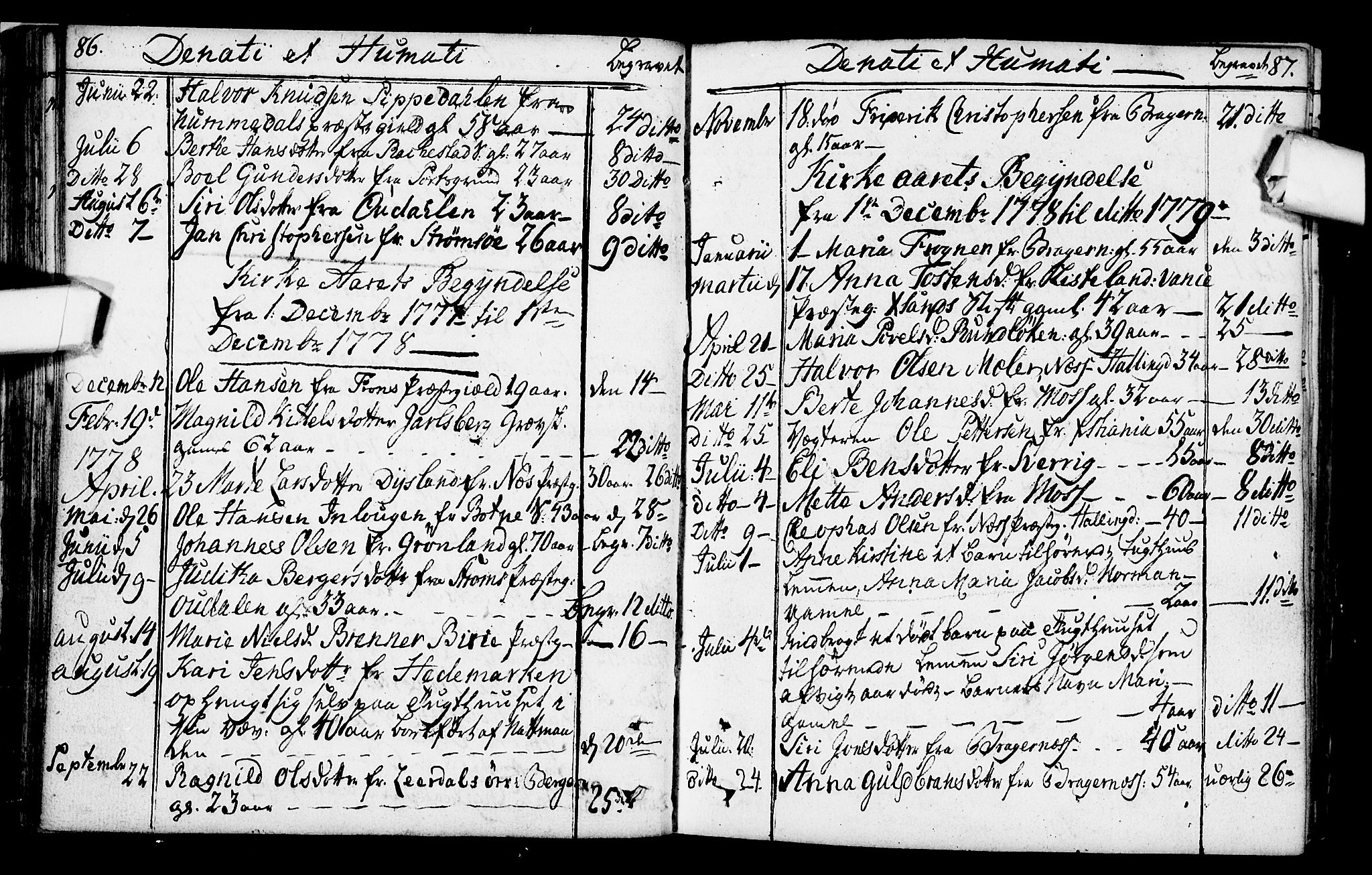 Kristiania tukthusprest Kirkebøker, SAO/A-10881/F/Fa/L0001: Parish register (official) no. 1, 1758-1828, p. 86-87