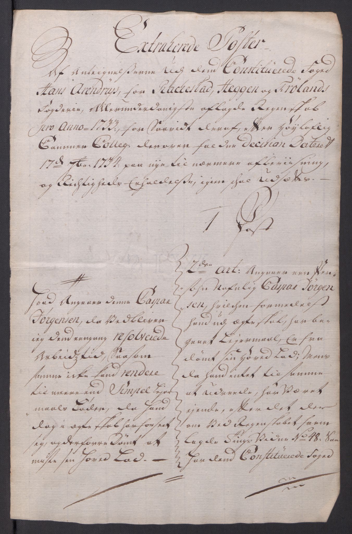 Kommanderende general (KG I) med Det norske krigsdirektorium, AV/RA-EA-5419/D/L0154: Fredriksten festning: Brev, inventarfortegnelser og regnskapsekstrakter, 1730-1739, p. 217