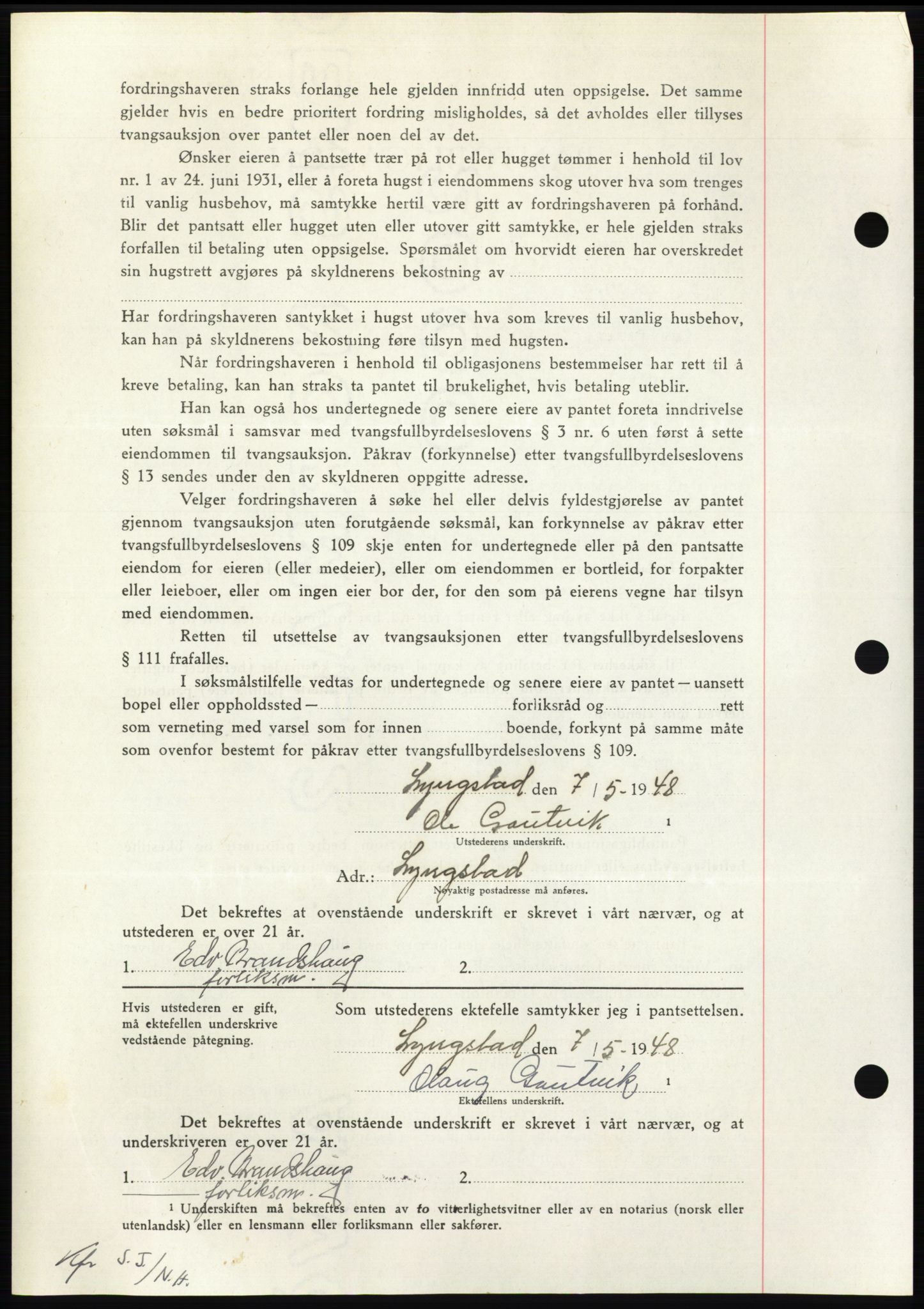 Nordmøre sorenskriveri, AV/SAT-A-4132/1/2/2Ca: Mortgage book no. B98, 1948-1948, Diary no: : 1148/1948