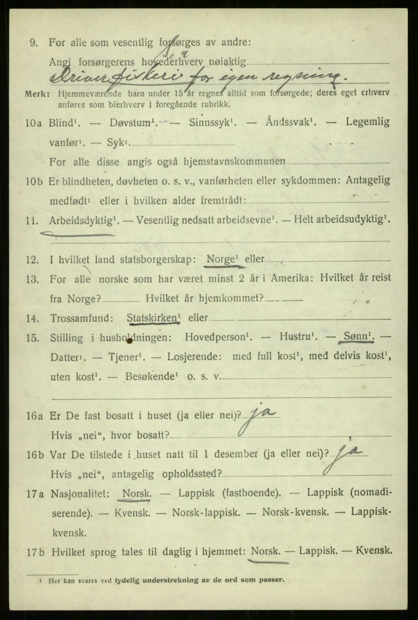 SATØ, 1920 census for Kvæfjord, 1920, p. 6906