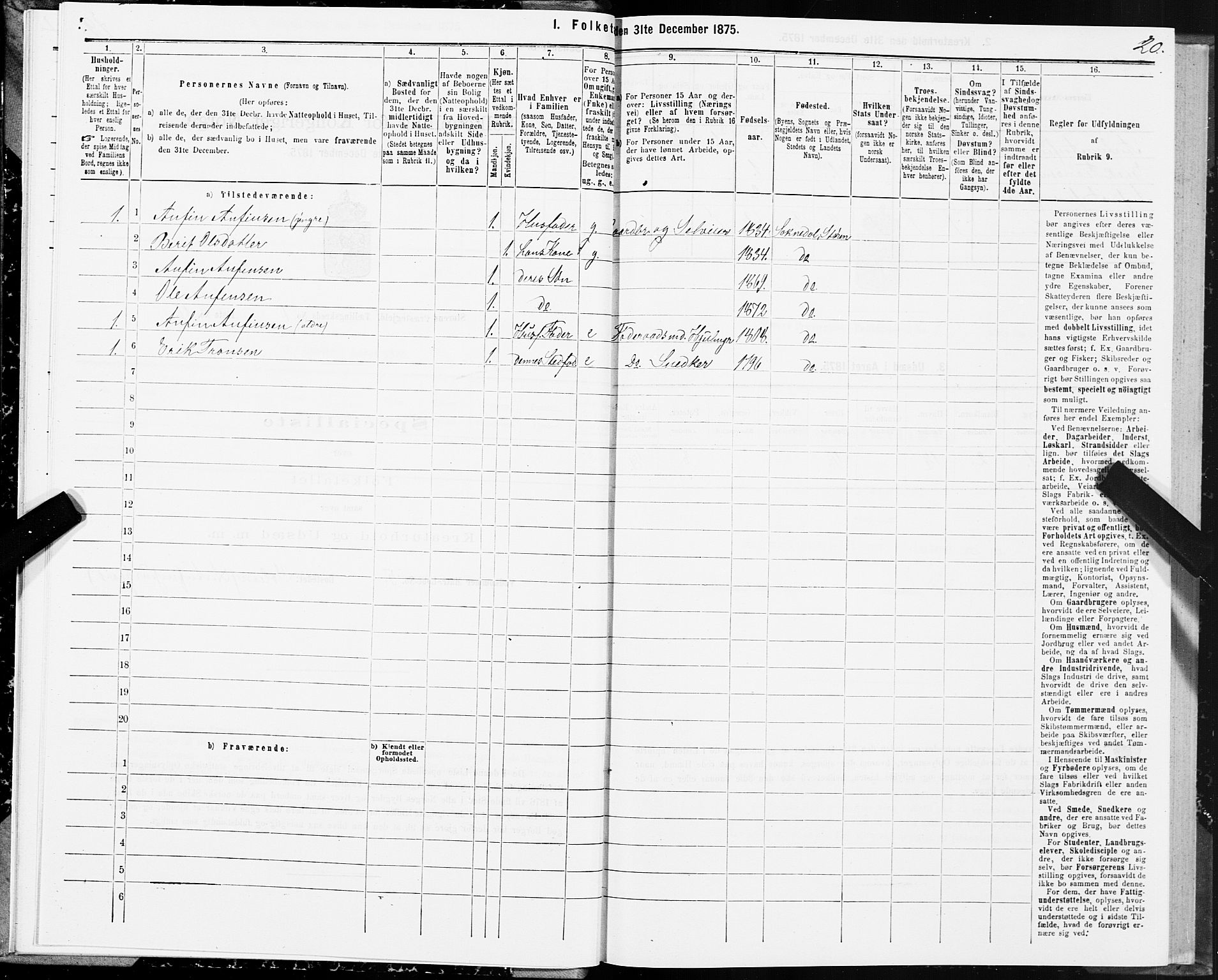 SAT, 1875 census for 1648P Støren, 1875, p. 7020