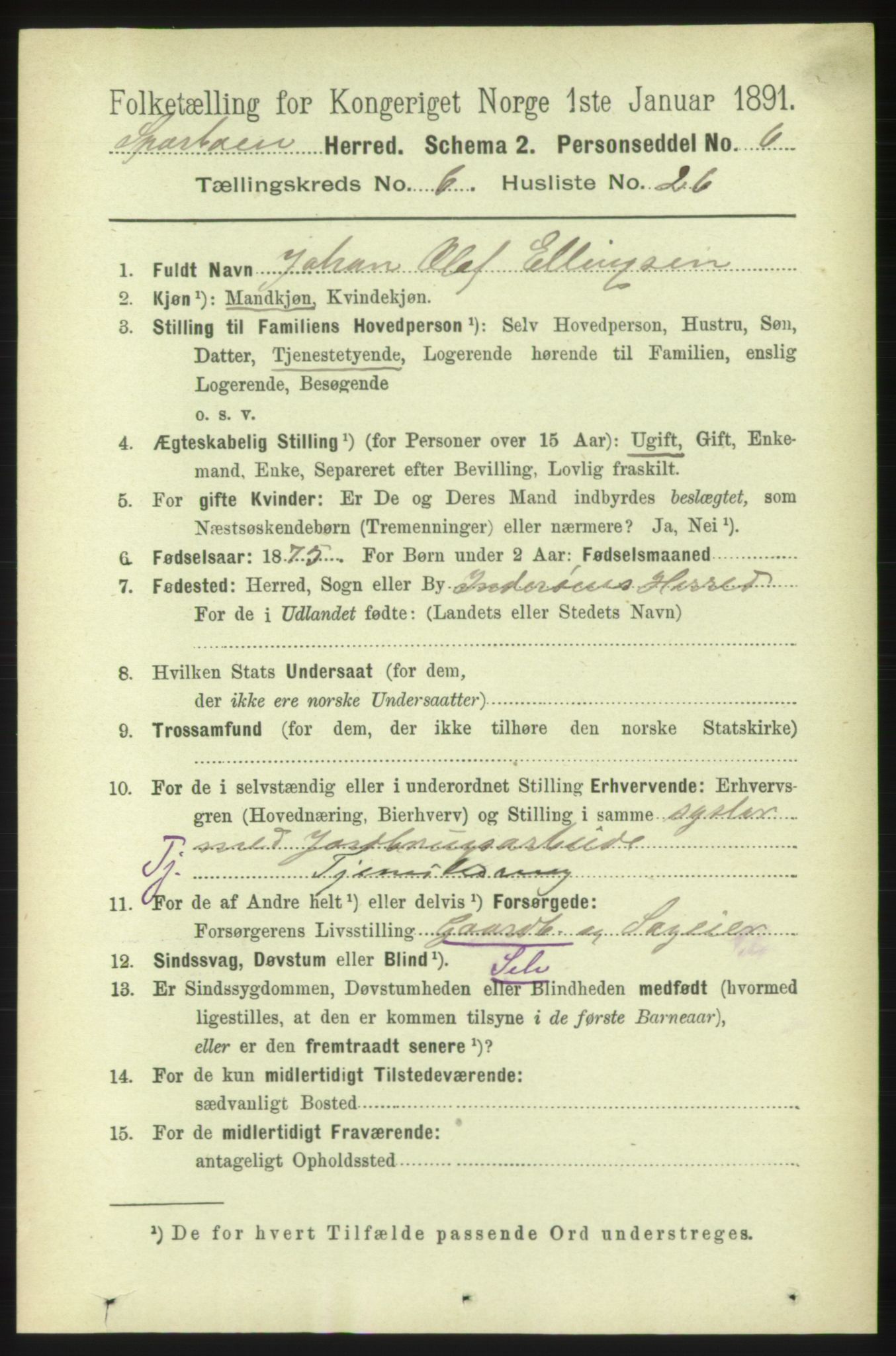 RA, 1891 census for 1731 Sparbu, 1891, p. 2317