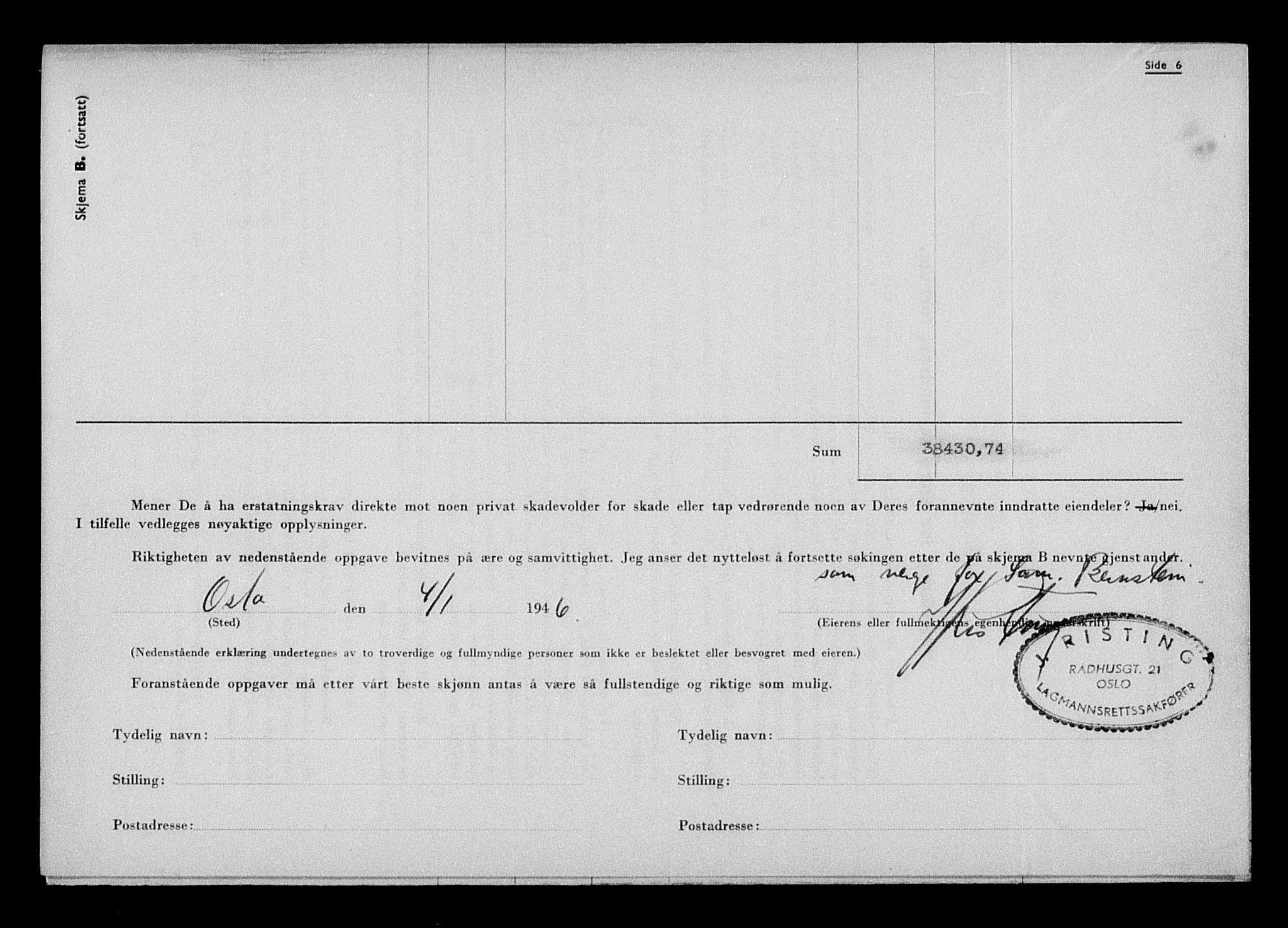 Justisdepartementet, Tilbakeføringskontoret for inndratte formuer, RA/S-1564/H/Hc/Hcc/L0923: --, 1945-1947, p. 582