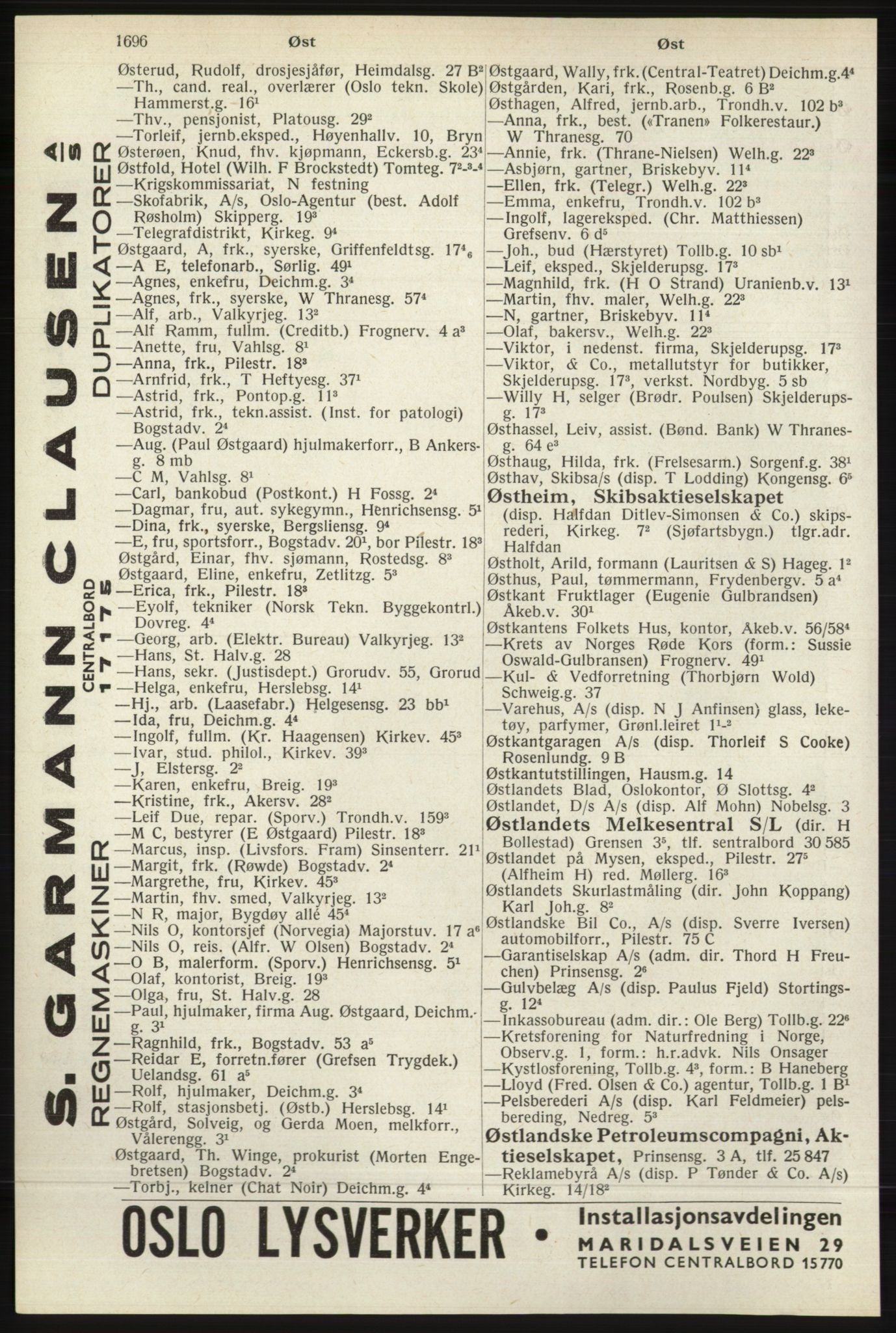 Kristiania/Oslo adressebok, PUBL/-, 1940, p. 1714