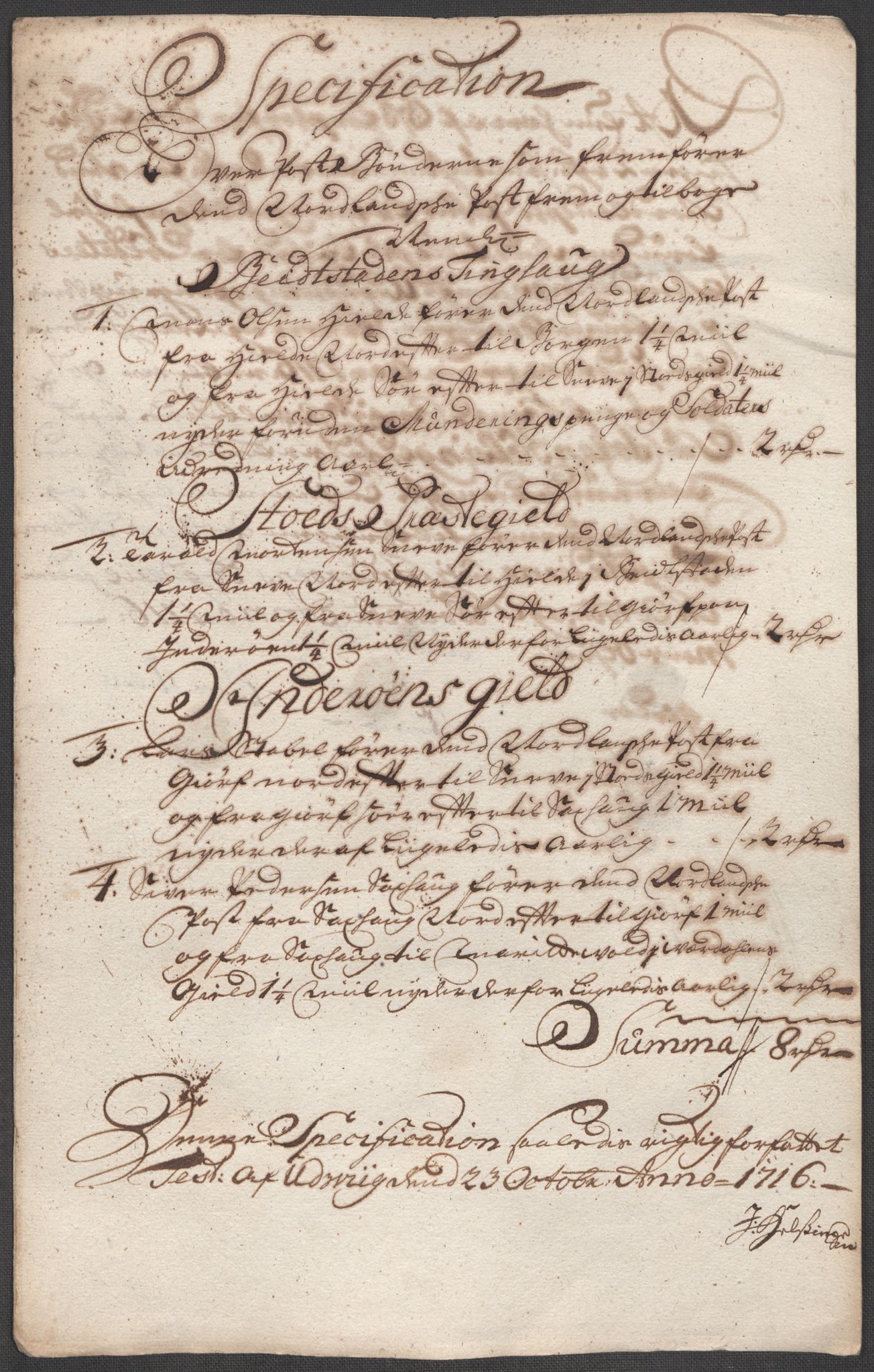 Rentekammeret inntil 1814, Reviderte regnskaper, Fogderegnskap, RA/EA-4092/R63/L4324: Fogderegnskap Inderøy, 1716, p. 249