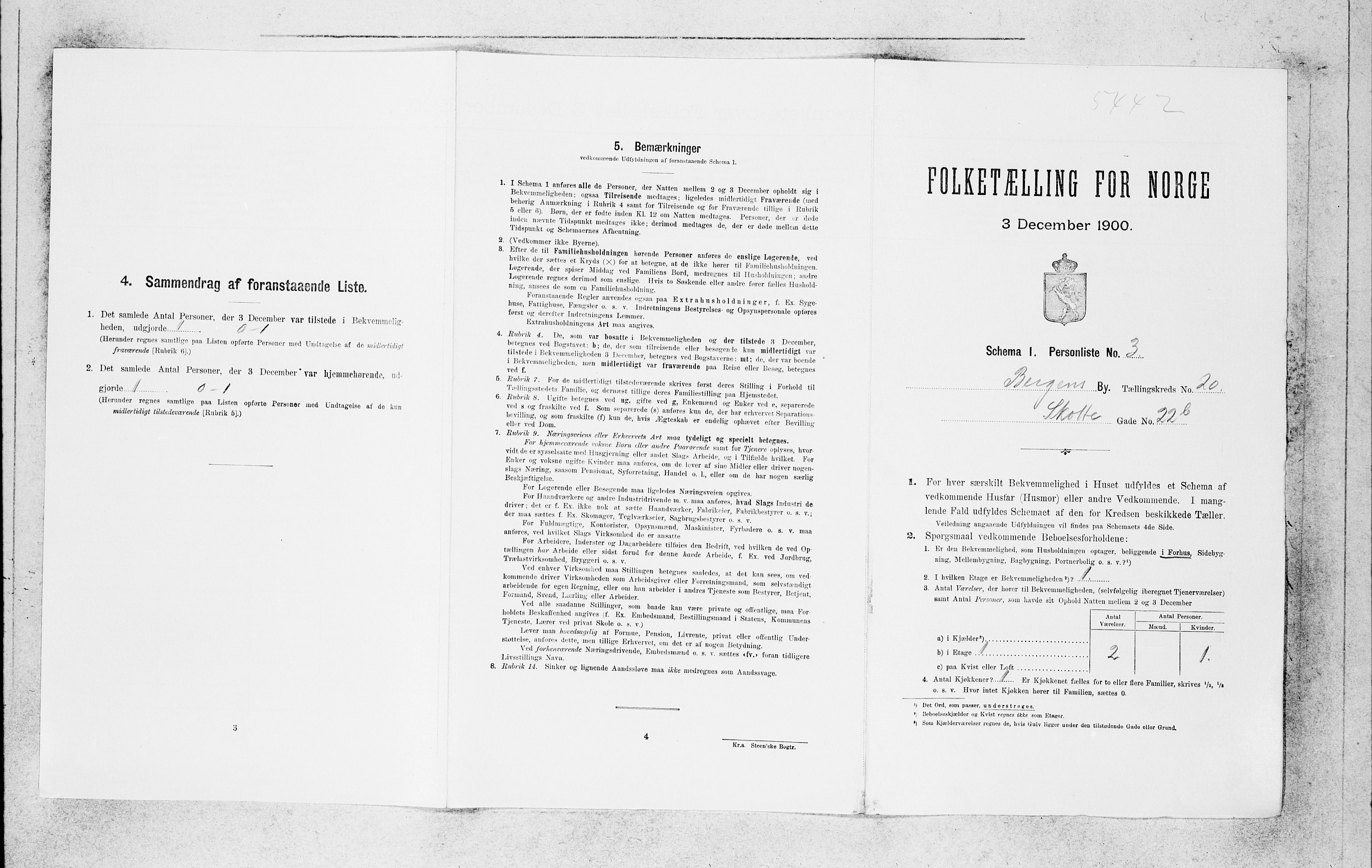 SAB, 1900 census for Bergen, 1900, p. 4109