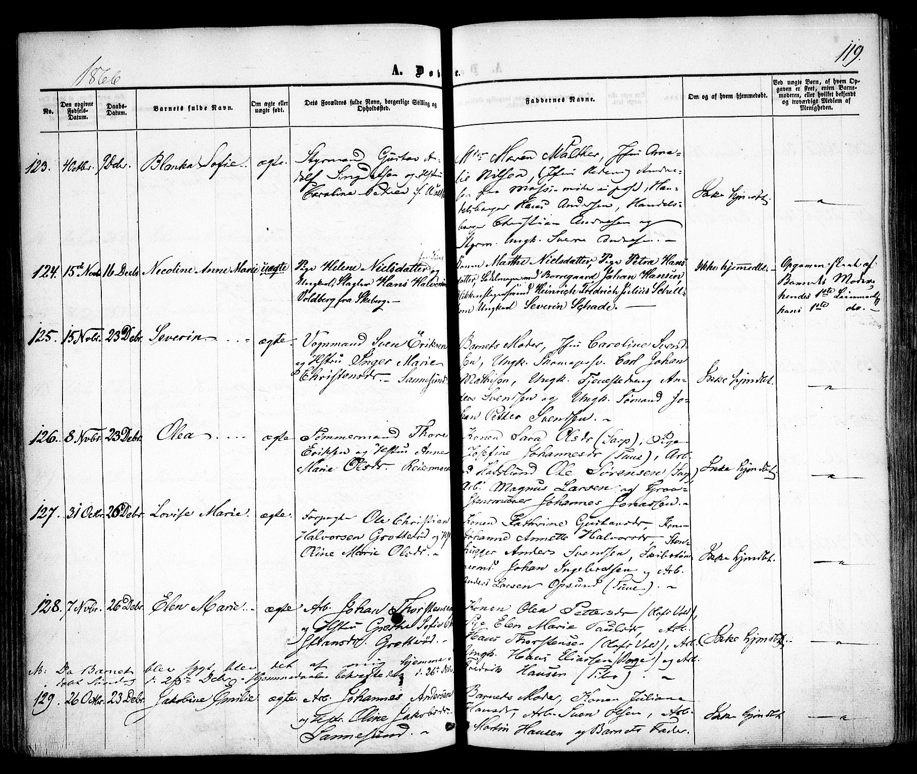 Sarpsborg prestekontor Kirkebøker, AV/SAO-A-2006/F/Fa/L0001: Parish register (official) no. 1, 1859-1868, p. 119