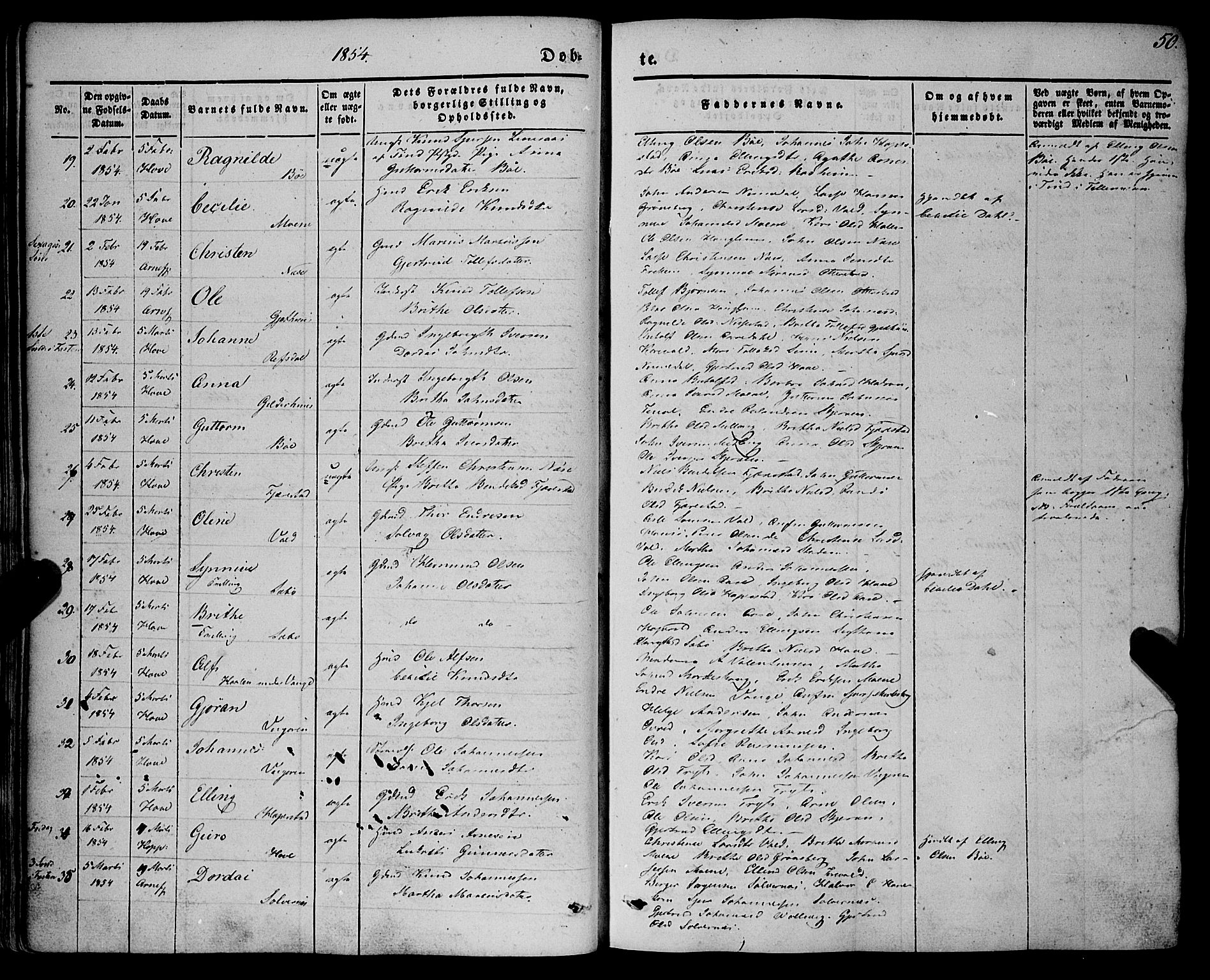 Vik sokneprestembete, AV/SAB-A-81501/H/Haa/Haaa/L0008: Parish register (official) no. A 8, 1846-1865, p. 50