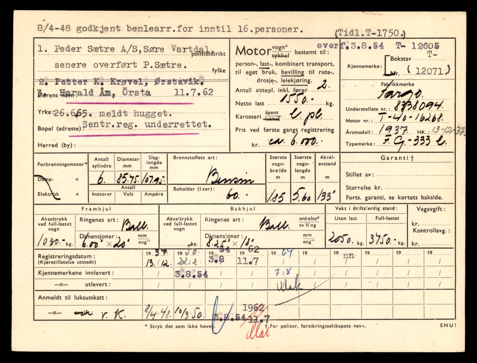 Møre og Romsdal vegkontor - Ålesund trafikkstasjon, AV/SAT-A-4099/F/Fe/L0034: Registreringskort for kjøretøy T 12500 - T 12652, 1927-1998, p. 2010