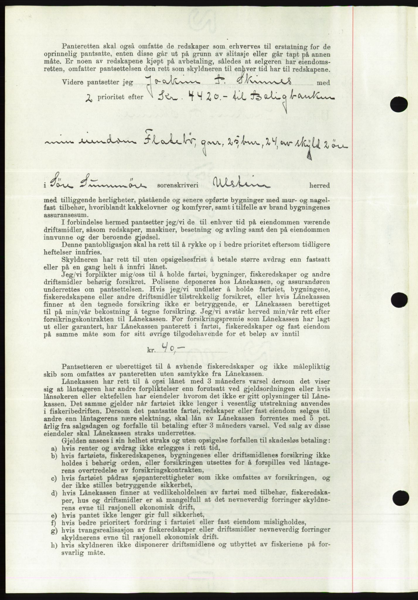 Søre Sunnmøre sorenskriveri, AV/SAT-A-4122/1/2/2C/L0063: Mortgage book no. 57, 1937-1937, Diary no: : 613/1937