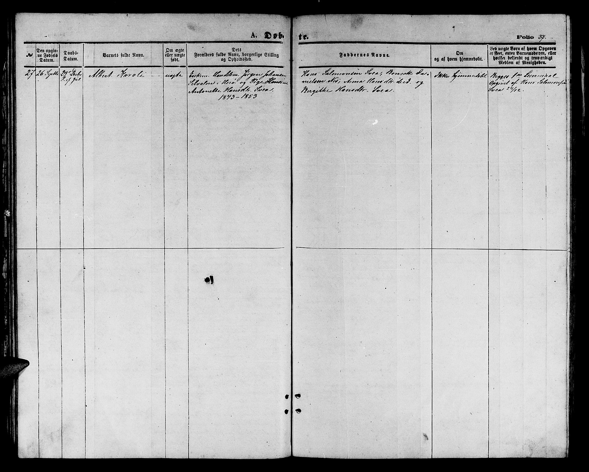 Ministerialprotokoller, klokkerbøker og fødselsregistre - Nordland, AV/SAT-A-1459/816/L0252: Parish register (copy) no. 816C02, 1871-1885, p. 37