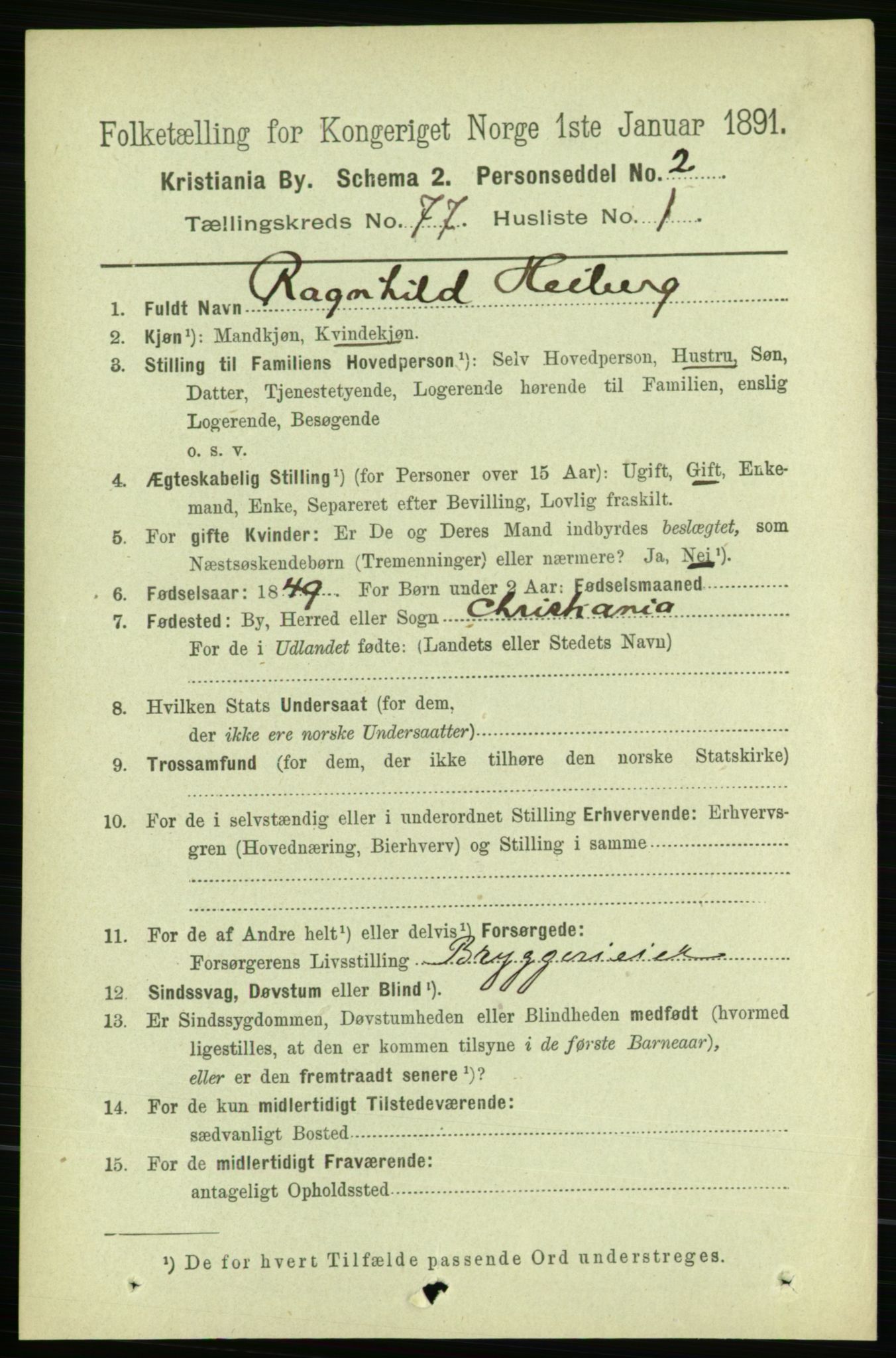 RA, 1891 census for 0301 Kristiania, 1891, p. 40563