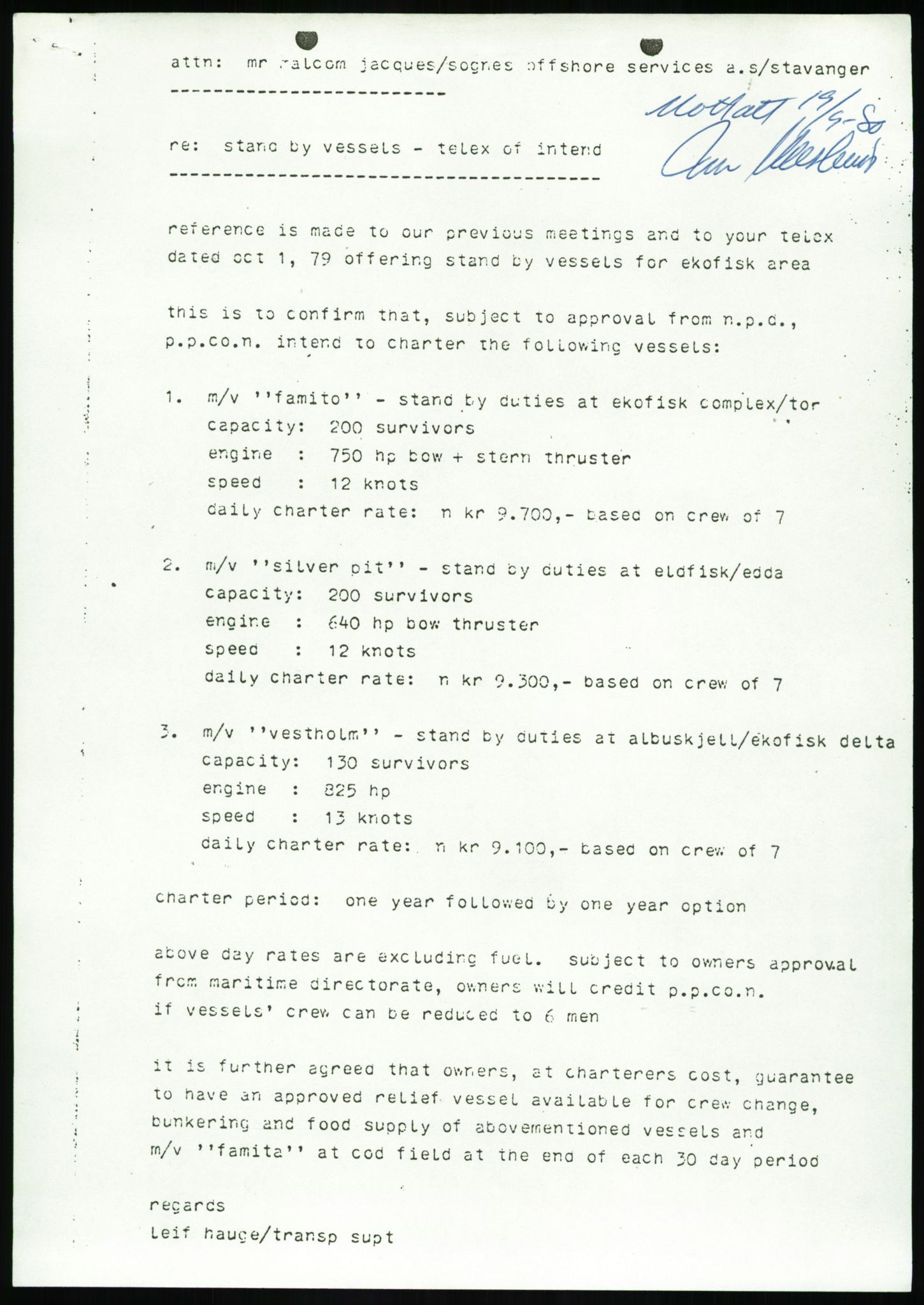 Justisdepartementet, Granskningskommisjonen ved Alexander Kielland-ulykken 27.3.1980, RA/S-1165/D/L0017: P Hjelpefartøy (Doku.liste + P1-P6 av 6)/Q Hovedredningssentralen (Q0-Q27 av 27), 1980-1981, p. 30