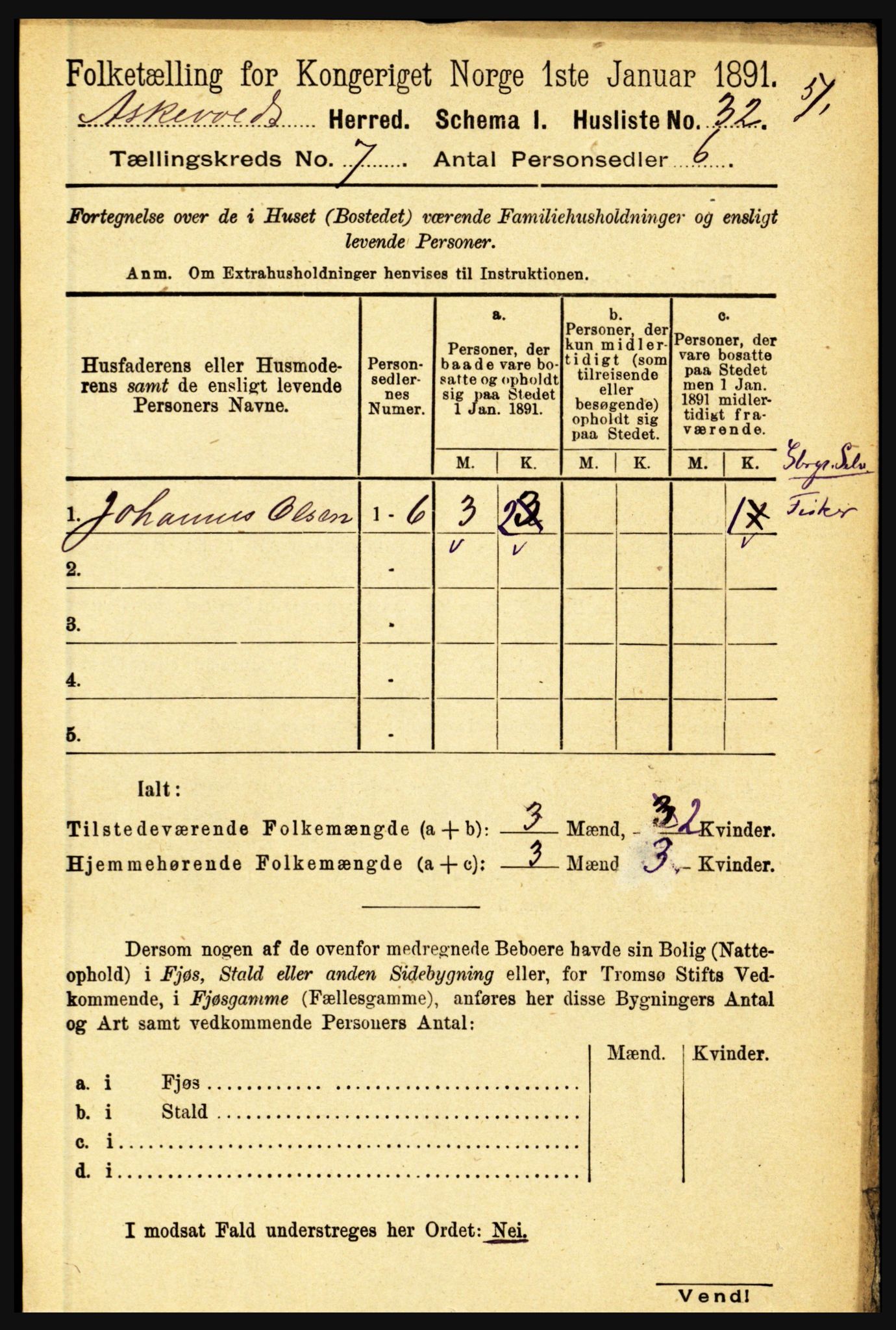 RA, 1891 census for 1428 Askvoll, 1891, p. 1882