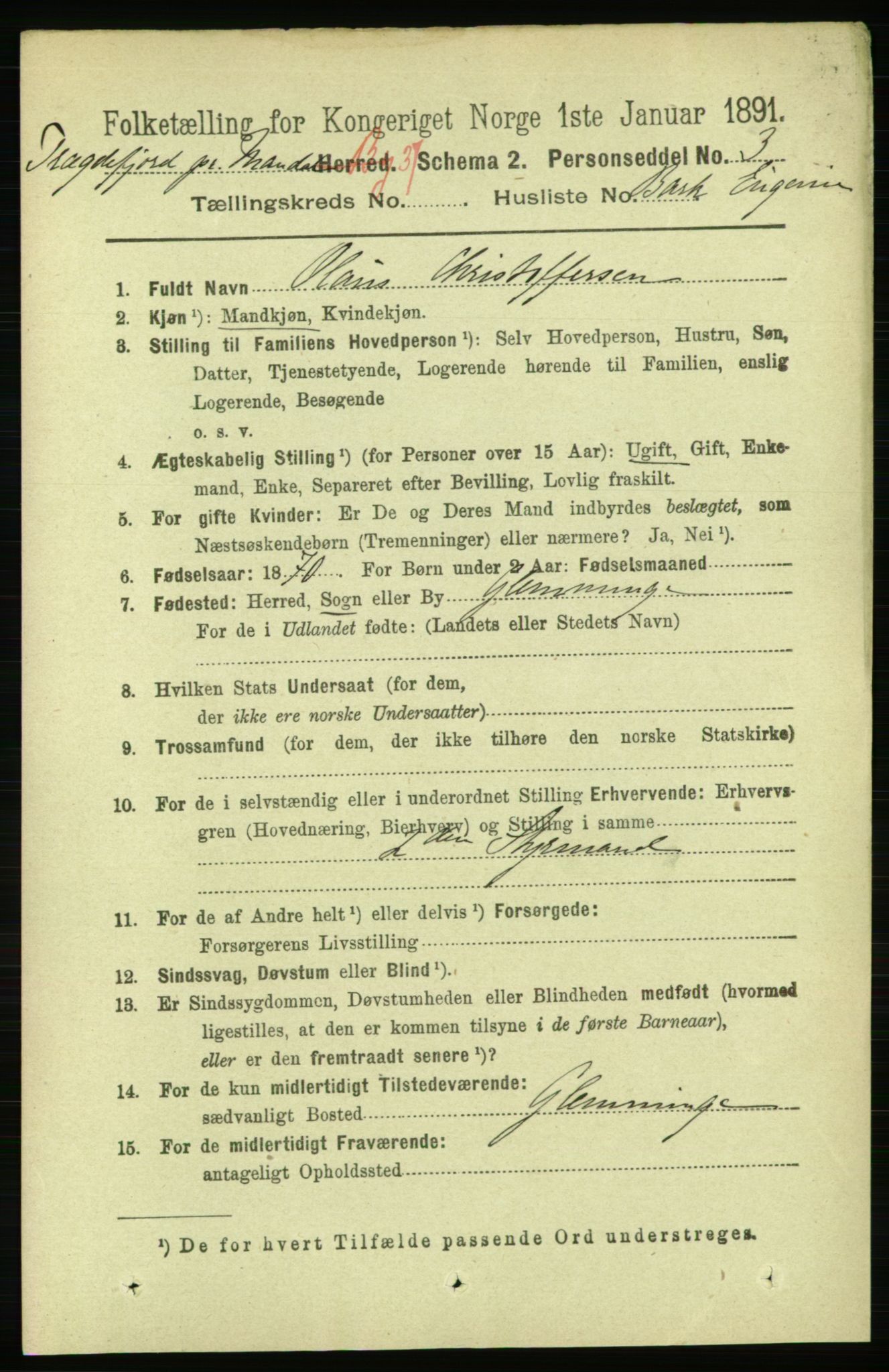 RA, 1891 census for 1002 Mandal, 1891, p. 5389