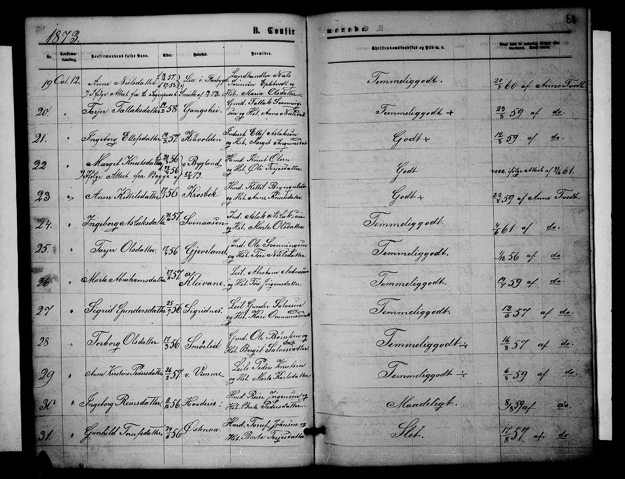 Åmli sokneprestkontor, AV/SAK-1111-0050/F/Fb/Fbc/L0003: Parish register (copy) no. B 3, 1868-1888, p. 84
