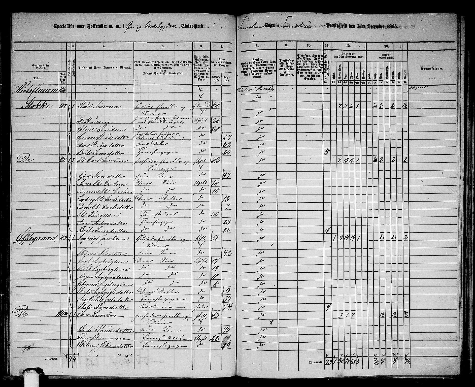 RA, 1865 census for Sunnylven, 1865, p. 53