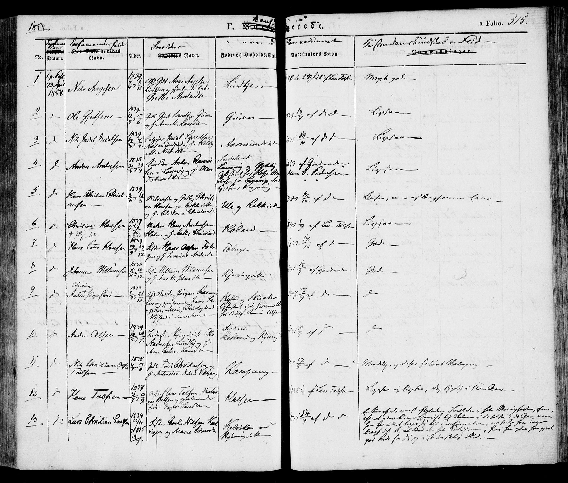 Tjølling kirkebøker, SAKO/A-60/F/Fa/L0006: Parish register (official) no. 6, 1835-1859, p. 515