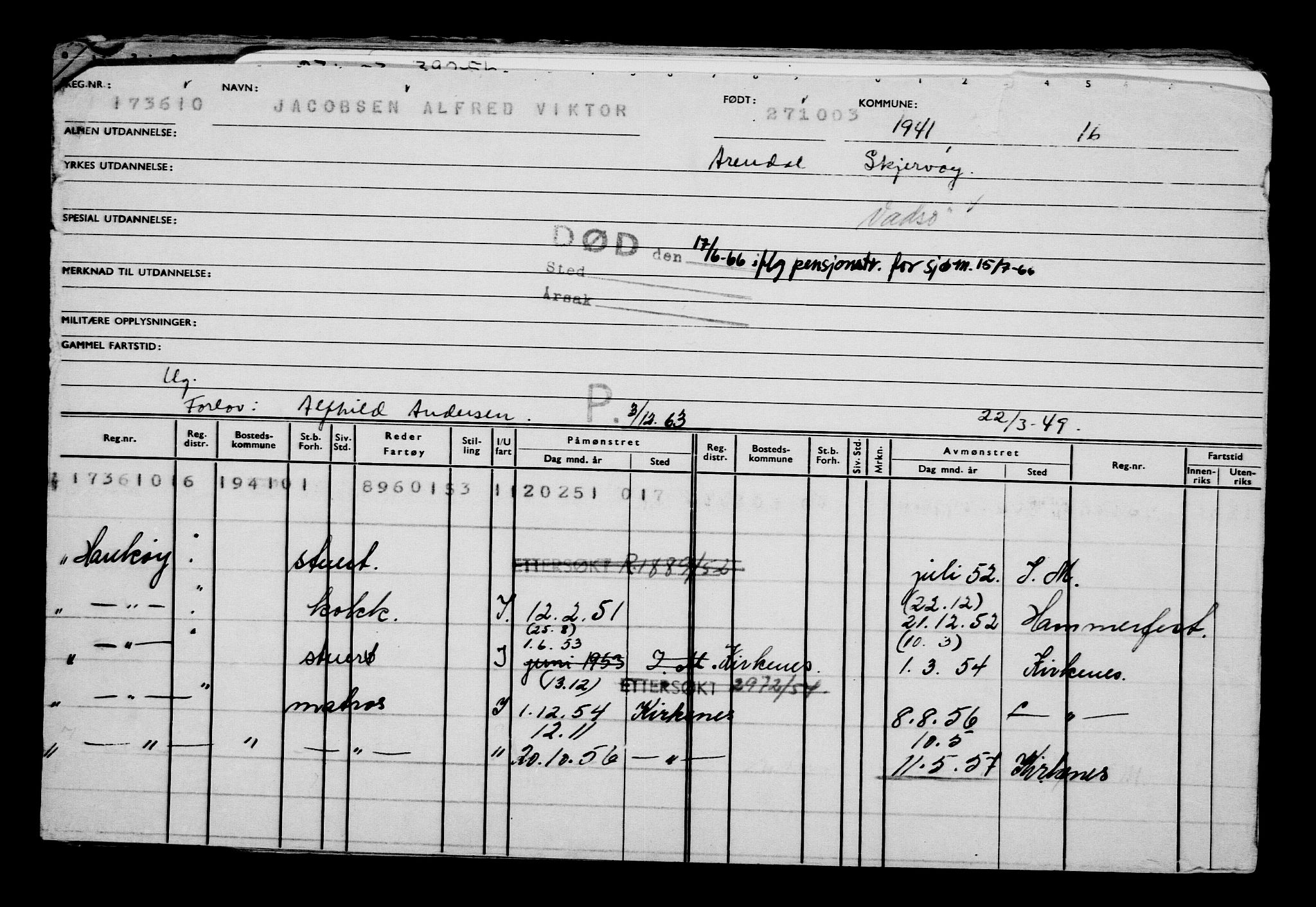 Direktoratet for sjømenn, AV/RA-S-3545/G/Gb/L0051: Hovedkort, 1903, p. 285