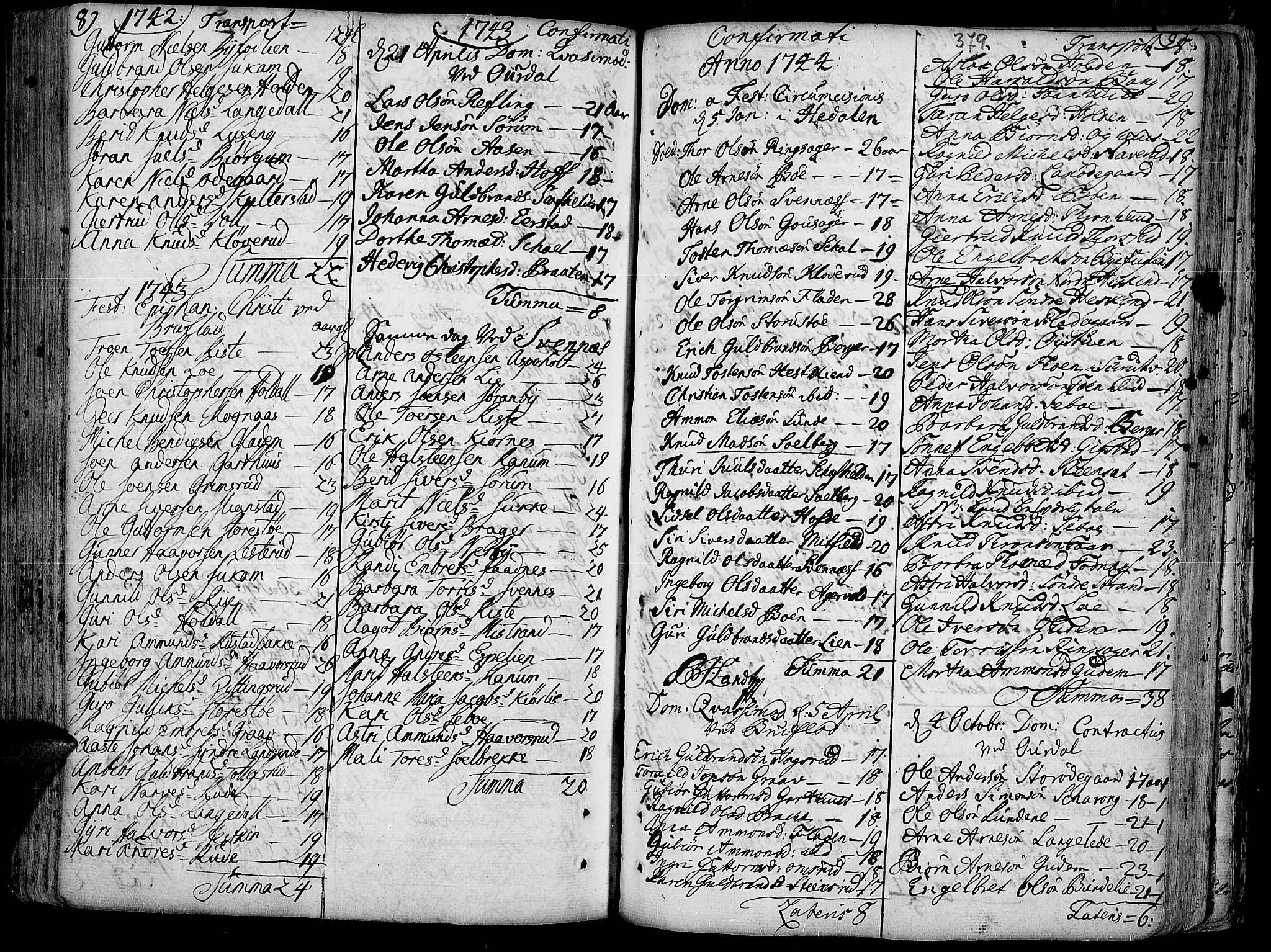Aurdal prestekontor, AV/SAH-PREST-126/H/Ha/Haa/L0004: Parish register (official) no. 4, 1730-1762, p. 8-9