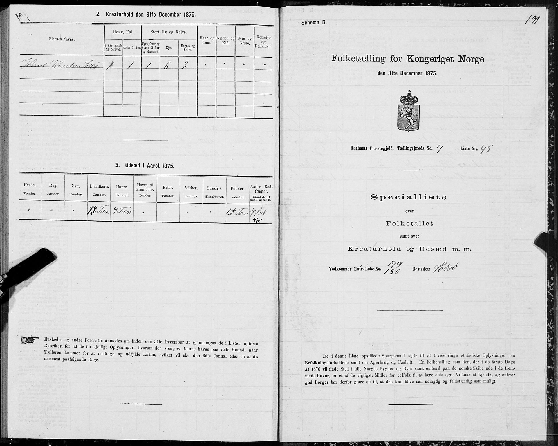 SAT, 1875 census for 1534P Haram, 1875, p. 2191