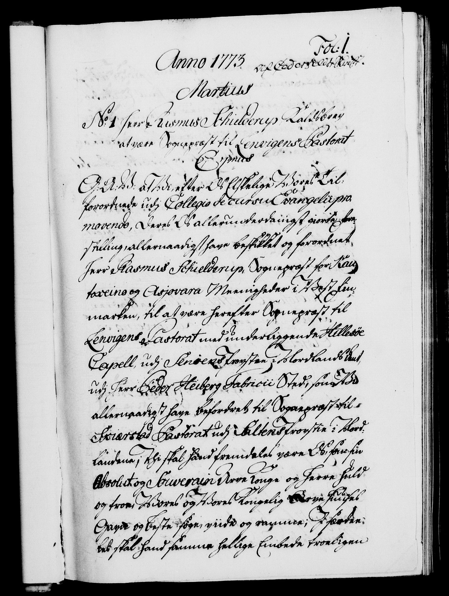 Danske Kanselli 1572-1799, AV/RA-EA-3023/F/Fc/Fca/Fcaa/L0046: Norske registre, 1773-1775, p. 1a