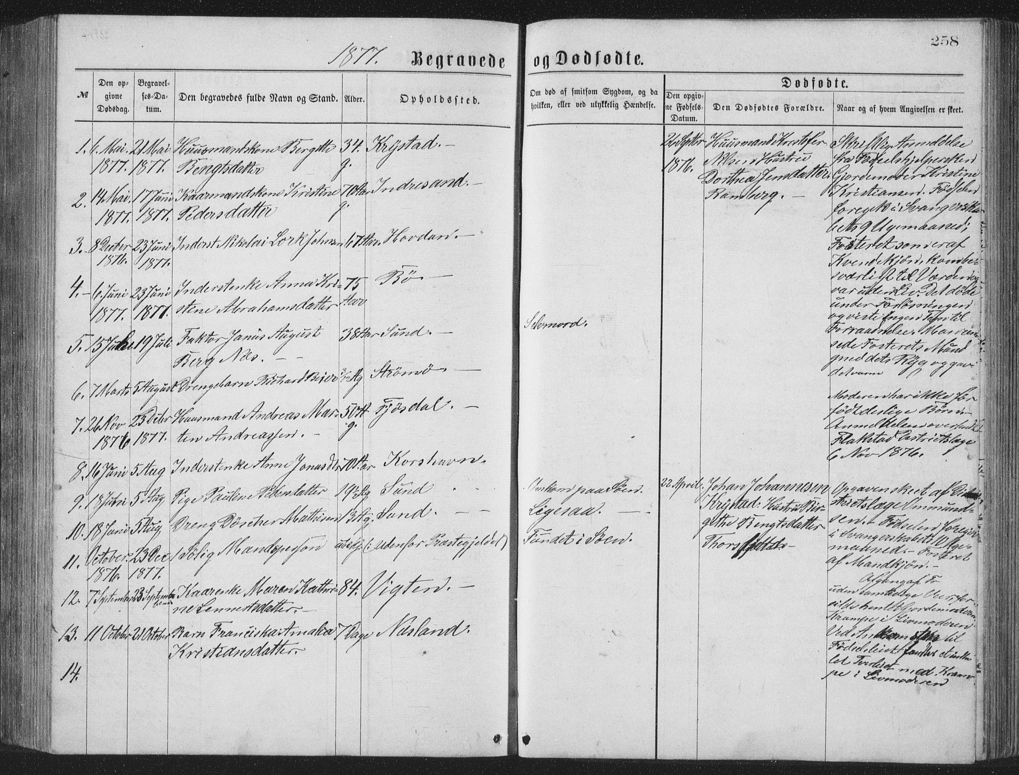 Ministerialprotokoller, klokkerbøker og fødselsregistre - Nordland, SAT/A-1459/885/L1213: Parish register (copy) no. 885C02, 1874-1892, p. 258